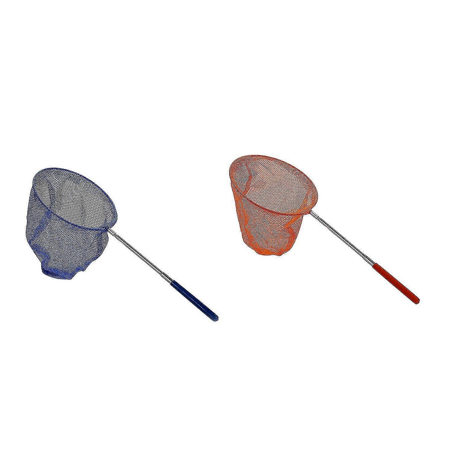 2pc Outdoor Catching Catching Butterfly Net Fishing Net Bag Acier inoxydable Telescopic Fishing Net