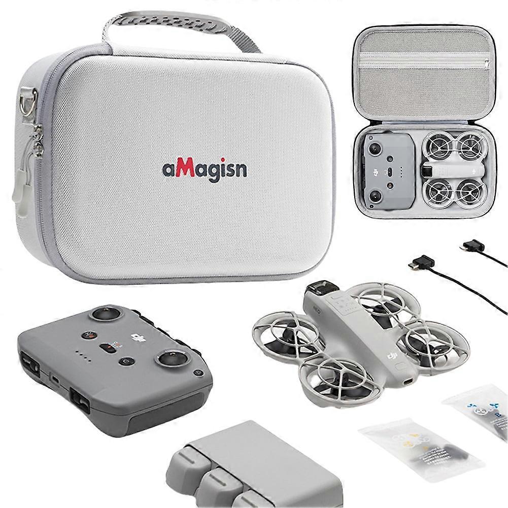 jixopn EVA Hard Storage Bag Shockproof Portable Carrying Case Anti-scratch Protective Travel Case Drop-resistant for DJI Neo Drone Controller Battery