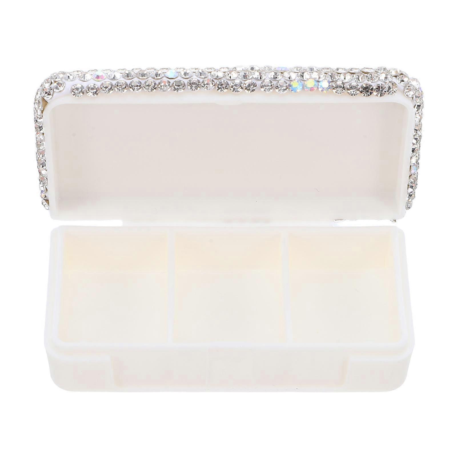 Waterproof Rhinestone Pill Organizer Box for Home Use
