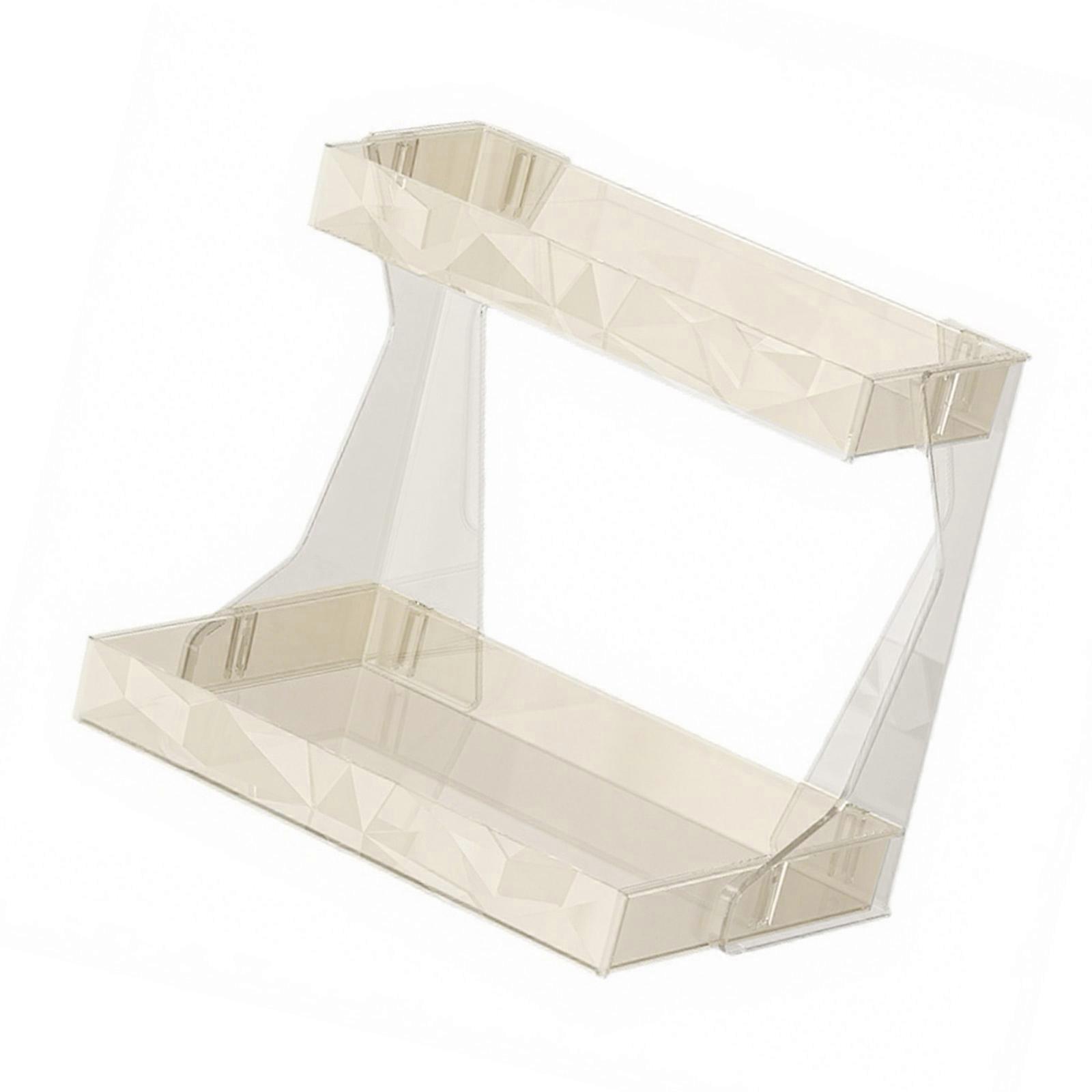 Portable Plastic Makeup Organizers For Countertop Storage Easy Tool Release Assembly Multiple Layer Cosmetic Shelf Bathroom Vanity  Clear