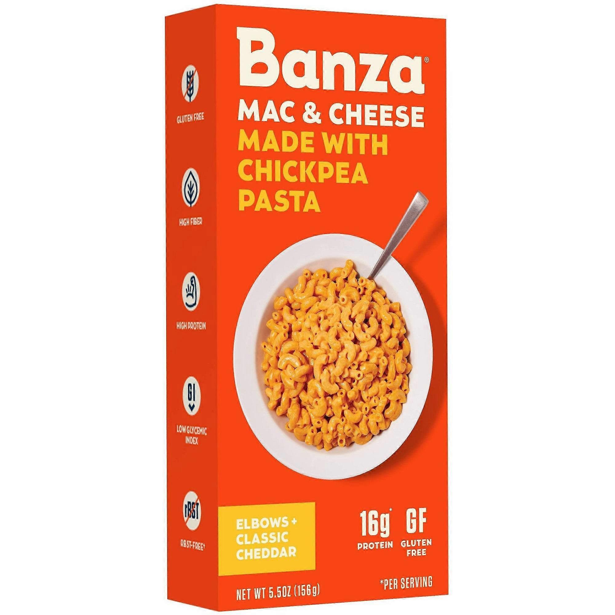 Banza Gluten Free Chickpea Elbows & Classic Cheddar Macaroni & Cheese, 5.5 Oz