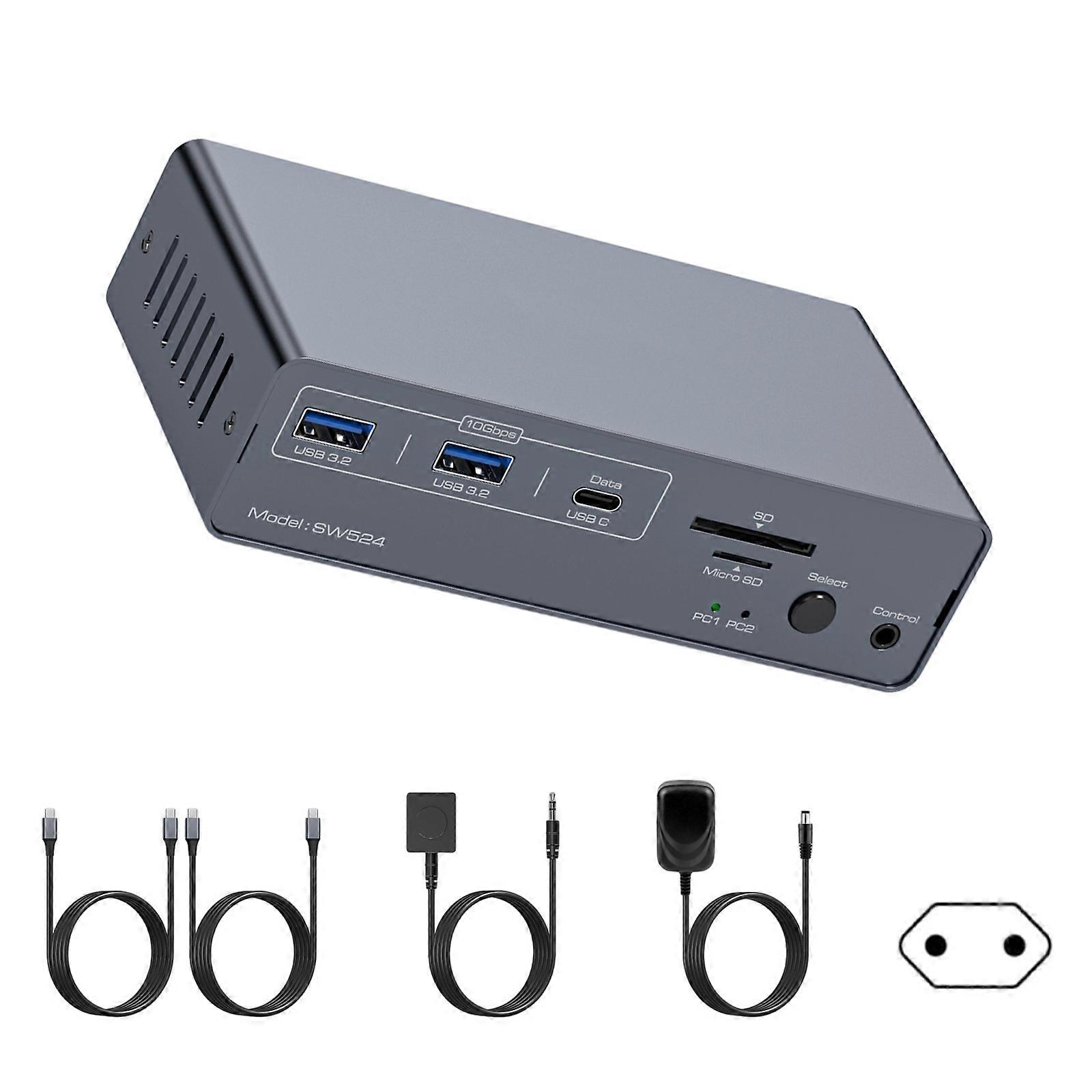Industrial KVM Docking Station For 4K60hz Video Editing USB 3.2 2Port And Remote Control Function 1000M Ethernet Multicolor