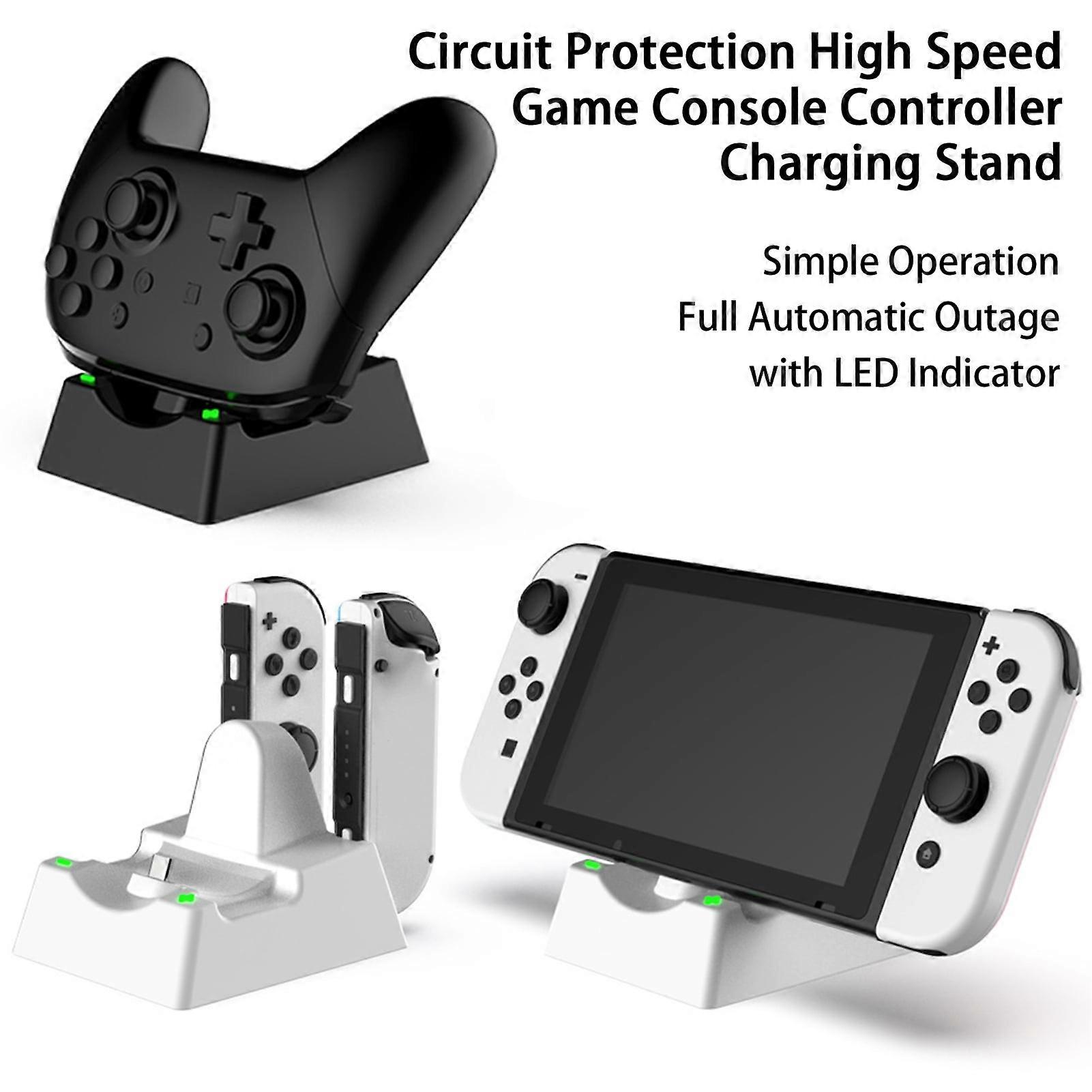 SUSUchens Controller Charging Stand, Full Auto, LED Indicator, High-Speed for Switch/for Switch OLED/for Switch Lite - Black