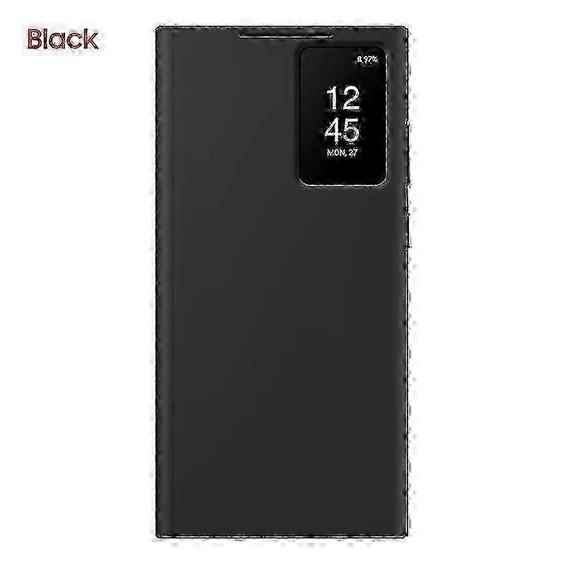 オリジナルサムスンスマートビューウォレットフリップケースサムスンギャラクシーS23ウルトラSM-S918B S-View電話ケースカバーブラックSZRH A-S