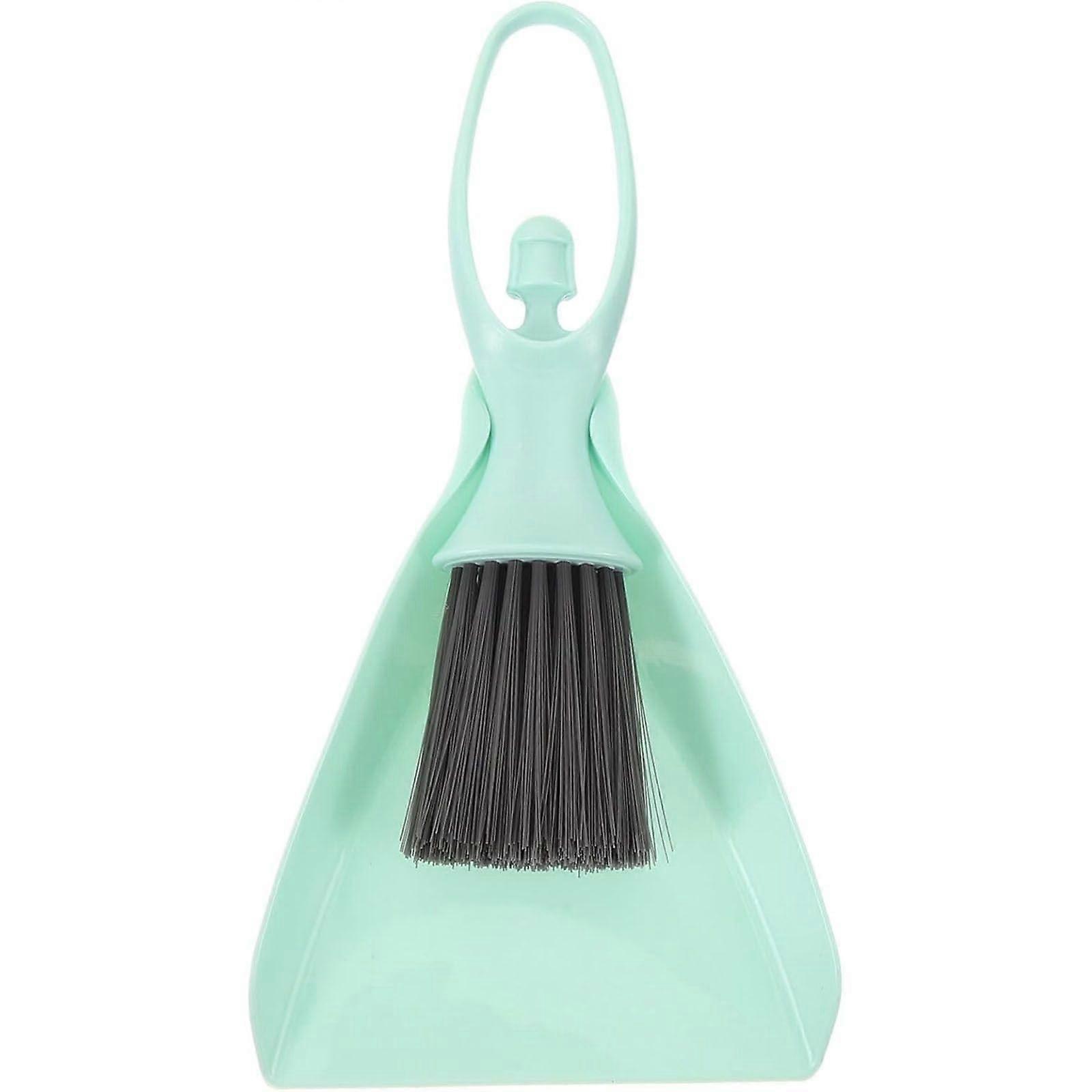 Mini Dustpan and Brush Set Sky Blue for Desk Drawer Keyboard Pet Waste Crevice Cleaning