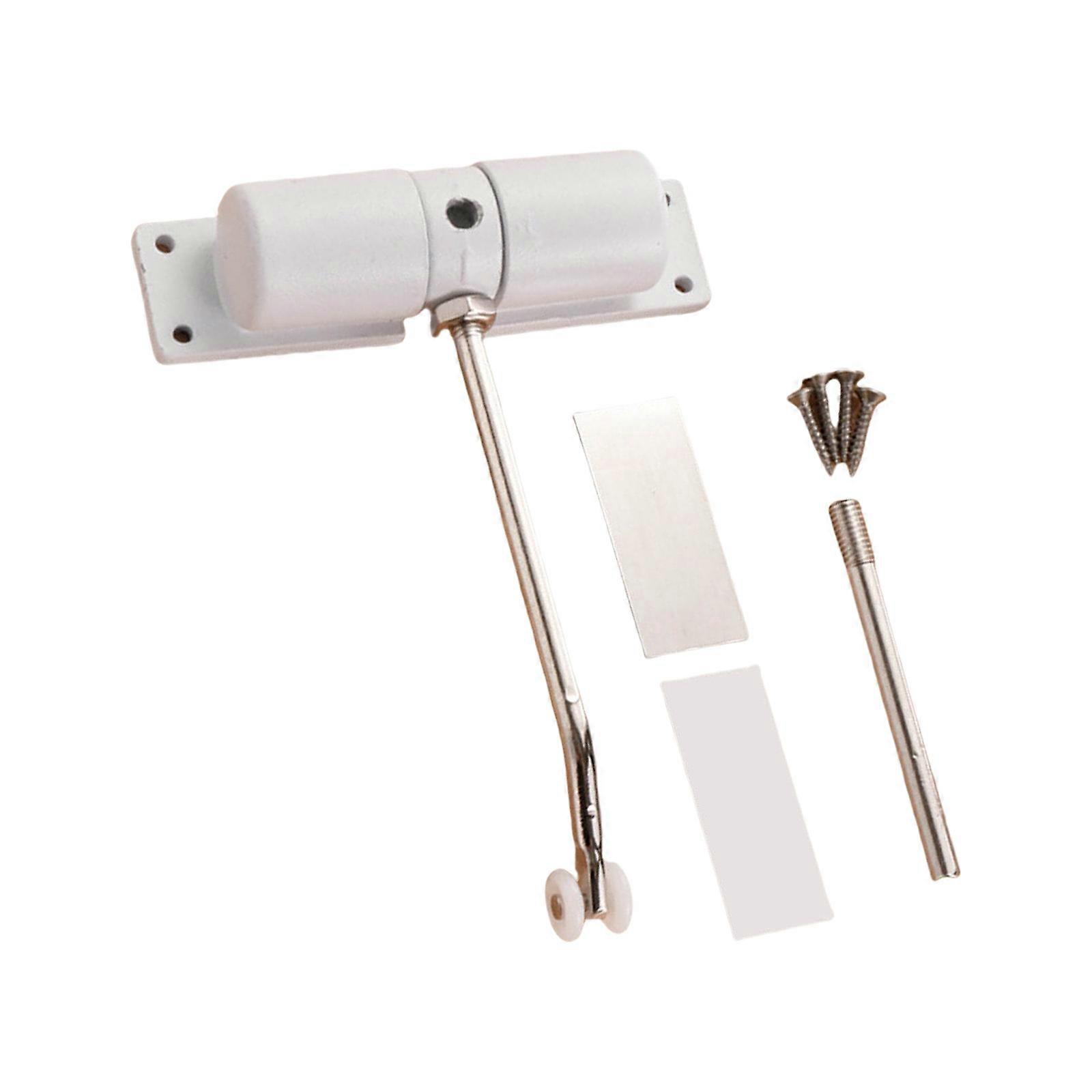 Automatic Door Closers Adjustable Closing Speed Door Hinge Spring Loaded Door Closers for Door Self Closing Enduring  White