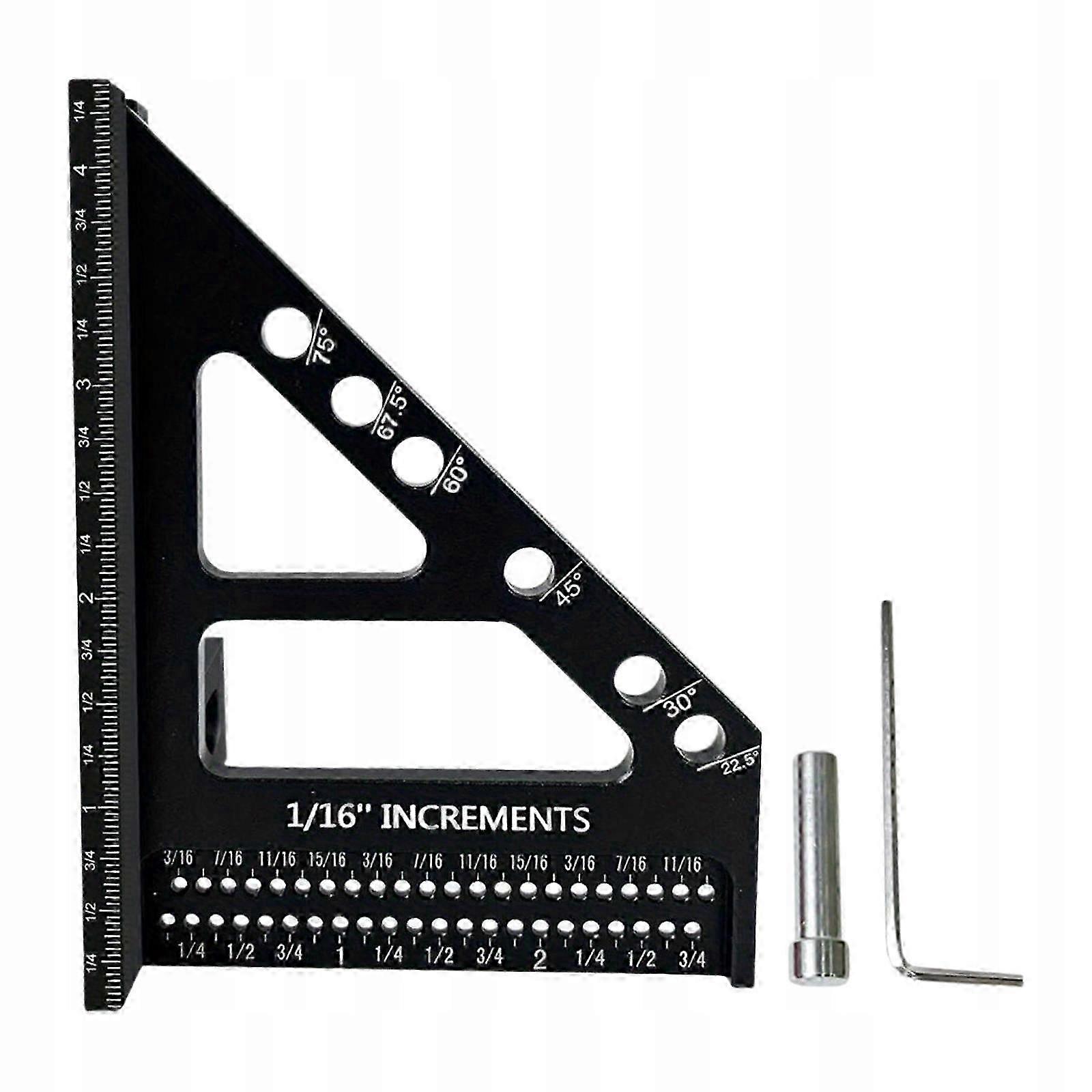 3d Multi Angle Measuring Ruler Carpenter's Tool High Precision Black