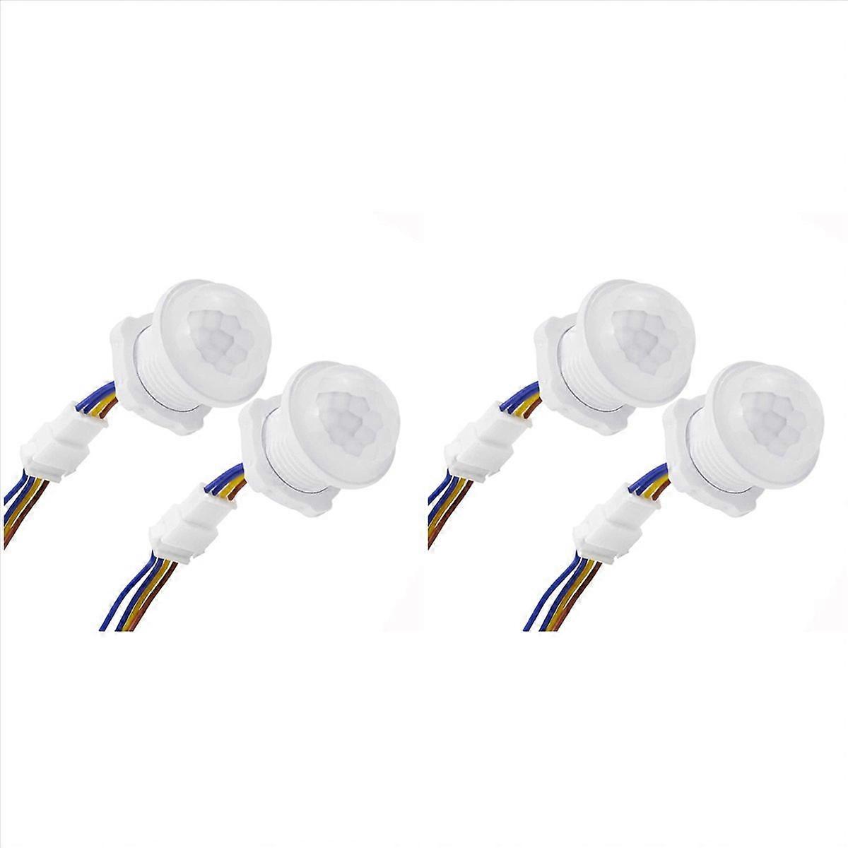 4Pcs Motion Sensor Light Switch 110-220V PIR Sensor Smart Detection Time Delay Adjustable Infrared I