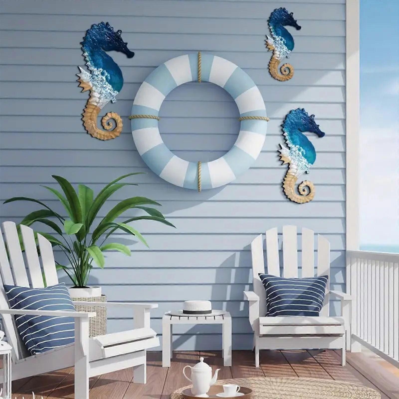 YiFudd Modeling Wood Crafts Summer Beach Pattern Signs Wall Decoration