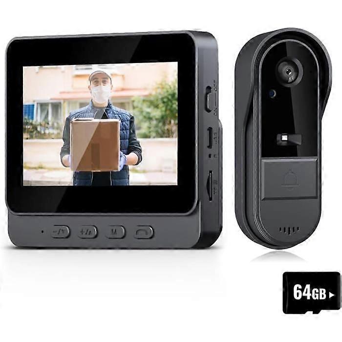 43-inch Video Doorbell, Wireless Video Intercom, Doorbell Camera with Monitor, Human Detection, 64GB Intercom