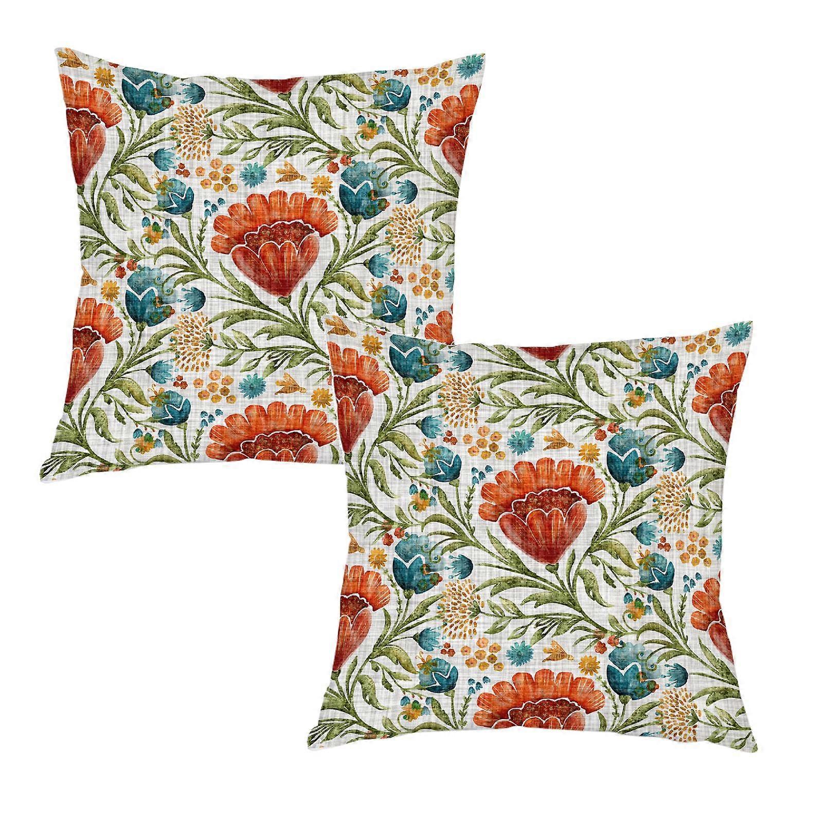 Xubond Printed Stripe Plaid Cushion Cover Peach Skin Orange Geometric Sofa Pillow Case Multi-color Fabric