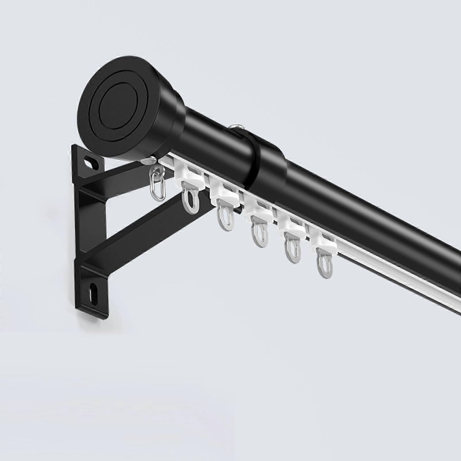 Heavy Duty Aluminum Curtain Track System Wall Mounted Single Rail Smooth Silent Glide 0.9m