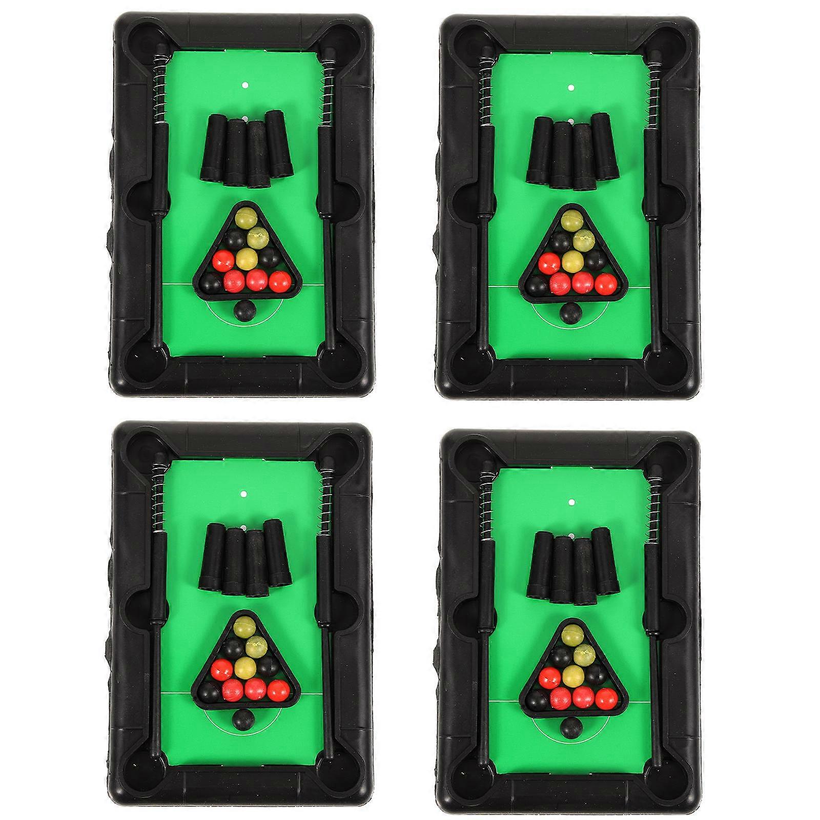 Mini Pool Table Table Billiards Toy for Kids Playing 4Set Plastic
