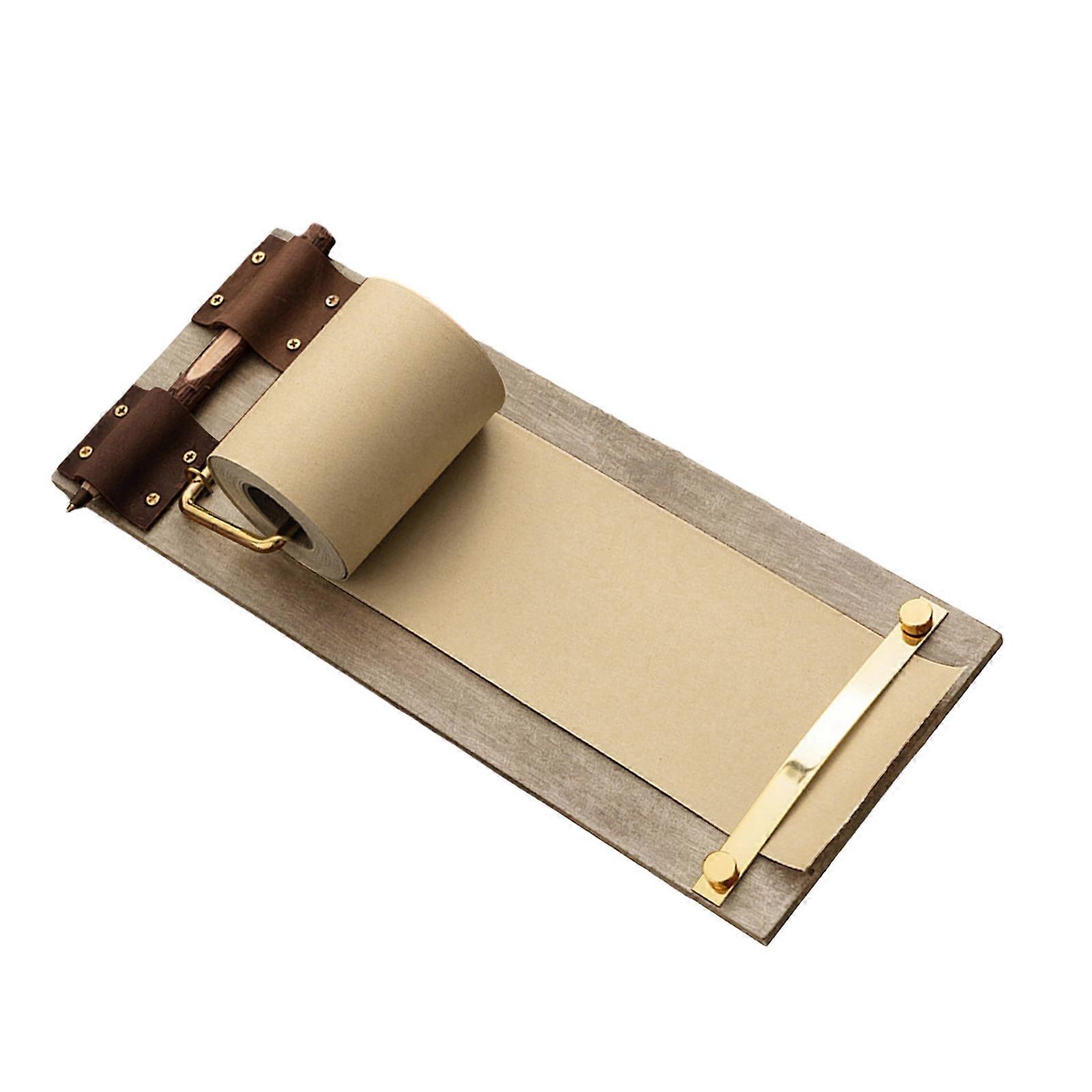 Retro Hanging Clipboard Memos Board With Replaceable Note Paper Roll and Cutter For Kitchen Office Home Wall Decoration Multicolor