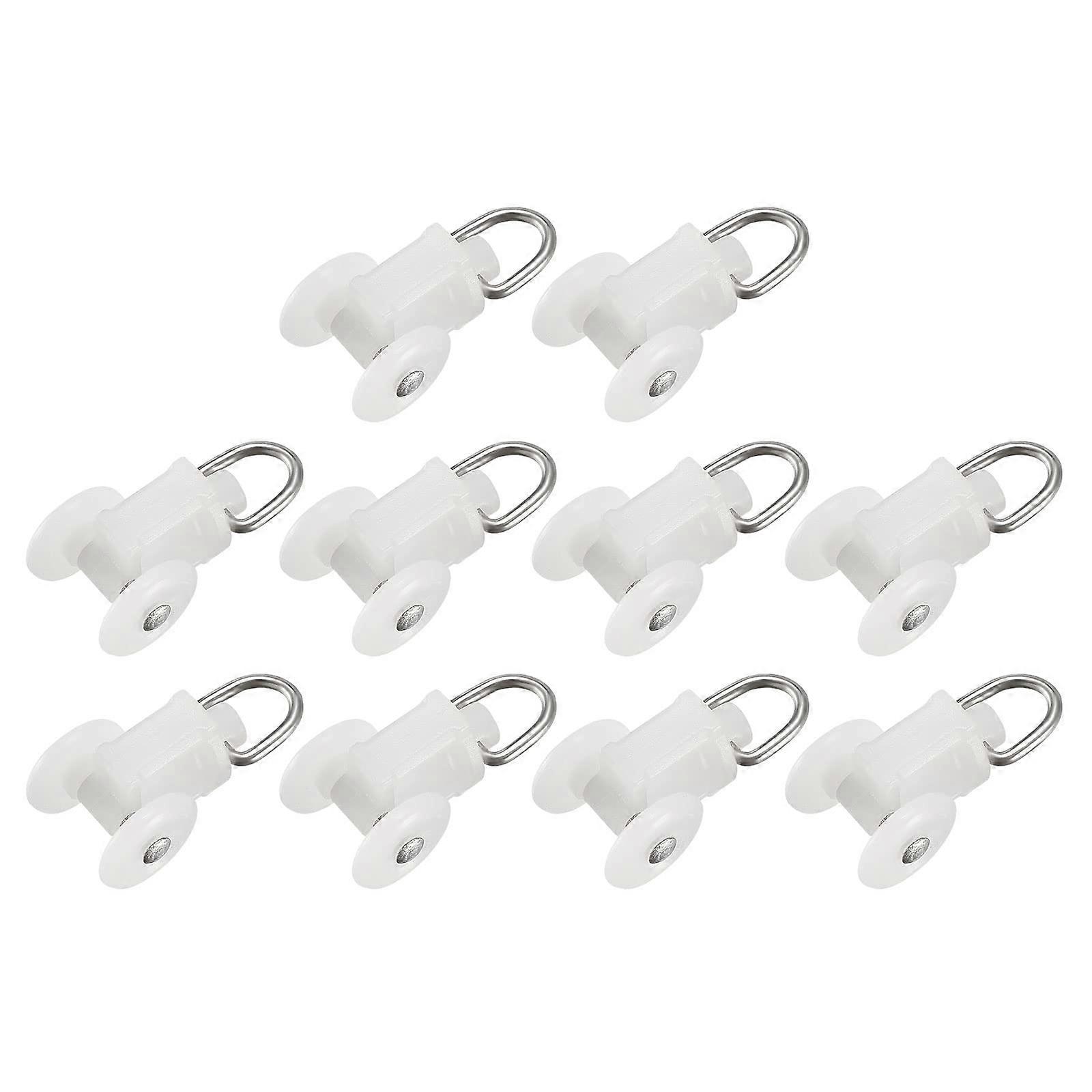 Curtain Track Rollers 11.5mm 80Pcs Plastic Twin Wheeled Sliding Gliders Smooth Glide for Windows