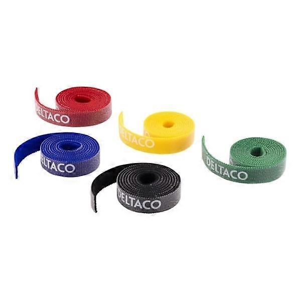 DELTACO cable sorting kit, Velcro in different colors, 5-pack (CM01)