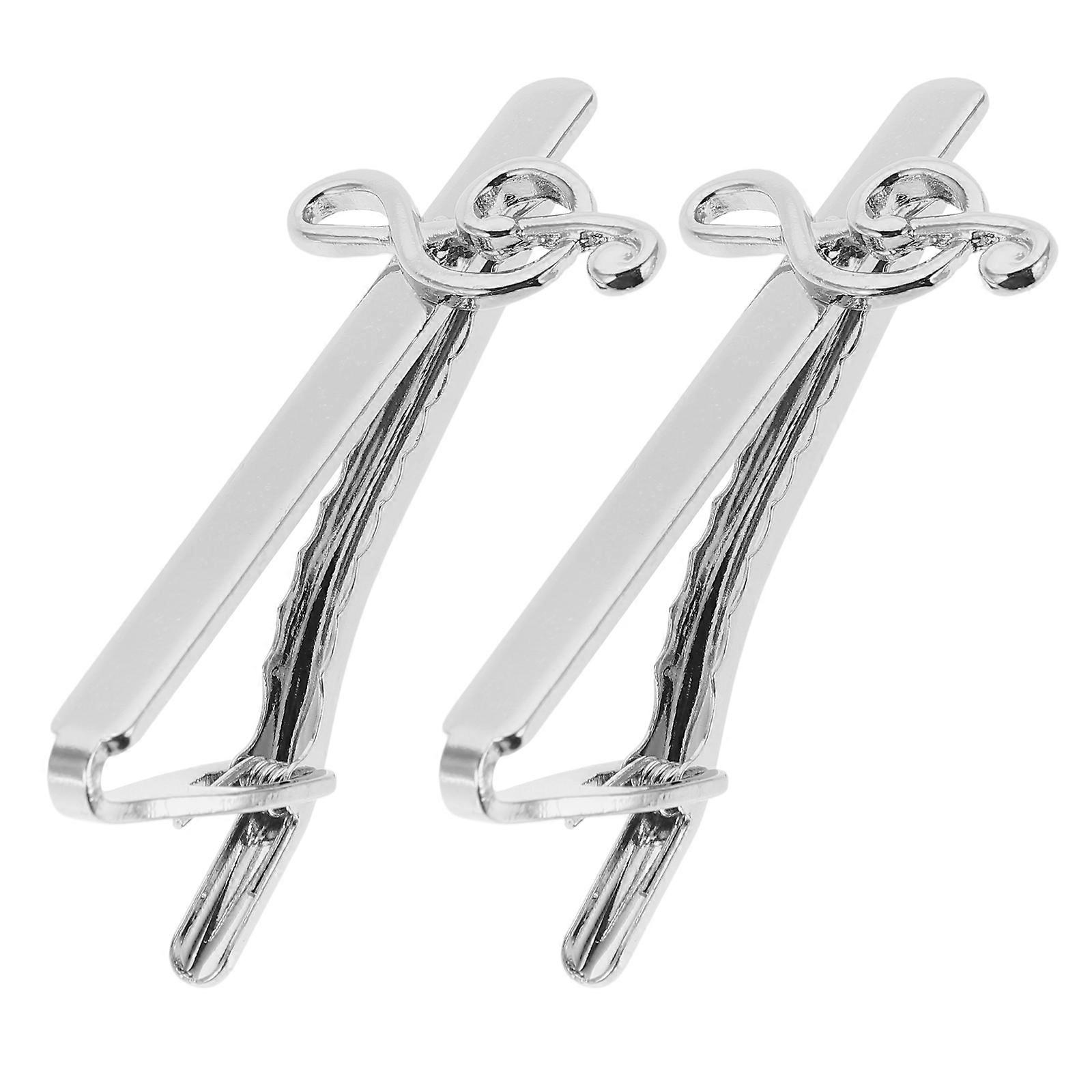 Copper Music Note Tie Clips for Men Classic Style 2Pcs Formal Use