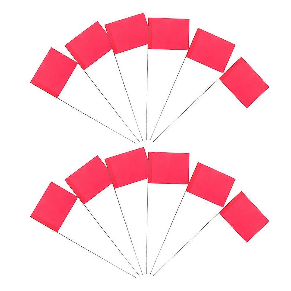 Red Marking Flags for Yard Garden Triangular Flags 50Pcs Durable PVC