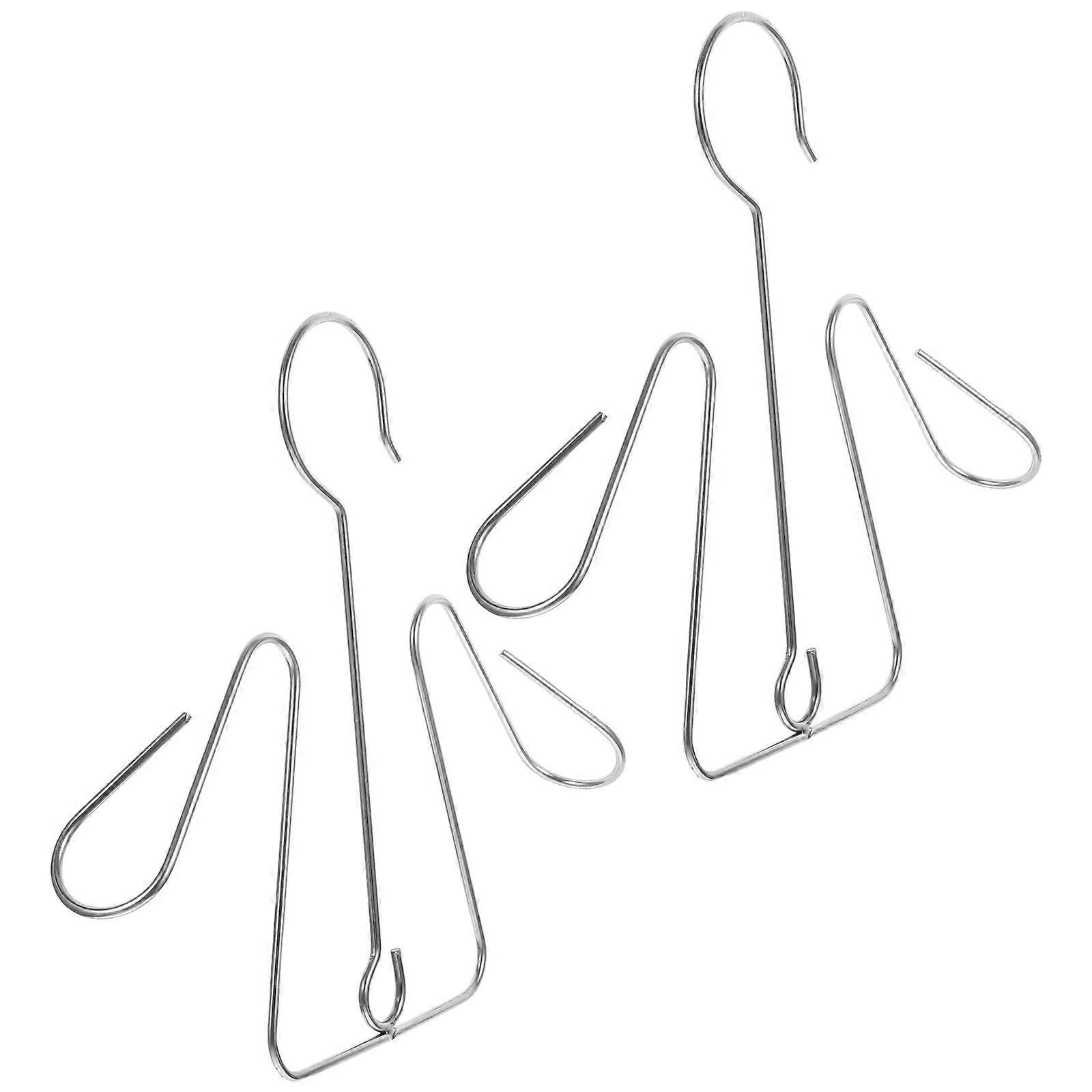 Silver Shoe Hangers with Double Hook Design for Shoe Storage 8Pcs Set