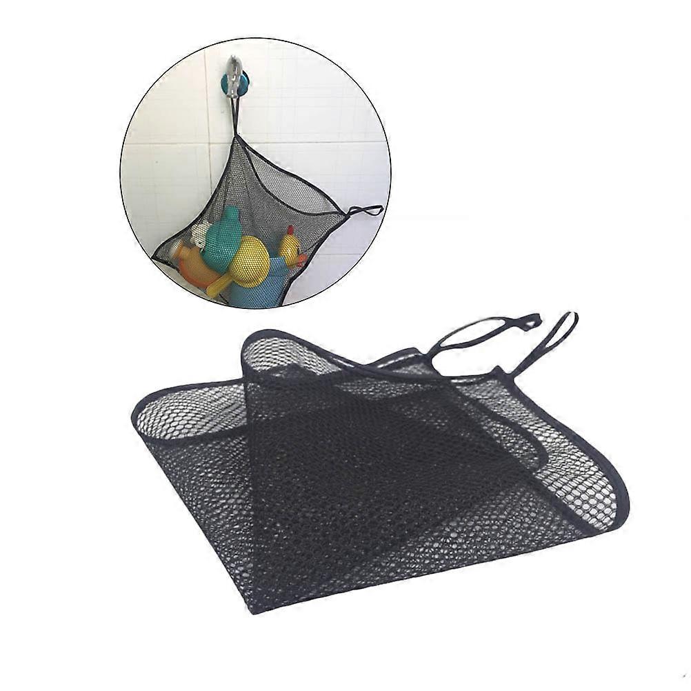 Household Storage Bag Mesh Drawstring Bag for Hanging 4Pcs Black