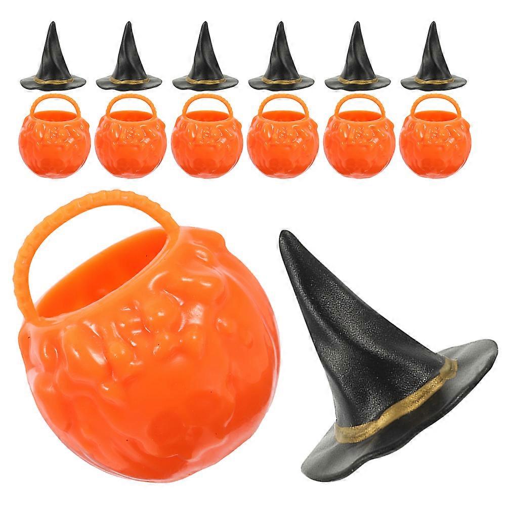 Mini Cauldron Pots and Hat Set for Halloween Party 1Set