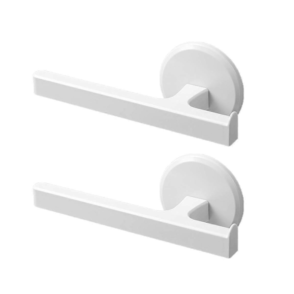 2Pcs Wall Mounted Towel Rack Punch Bathroom Towel Holder SpaceSaving White Bars for Home