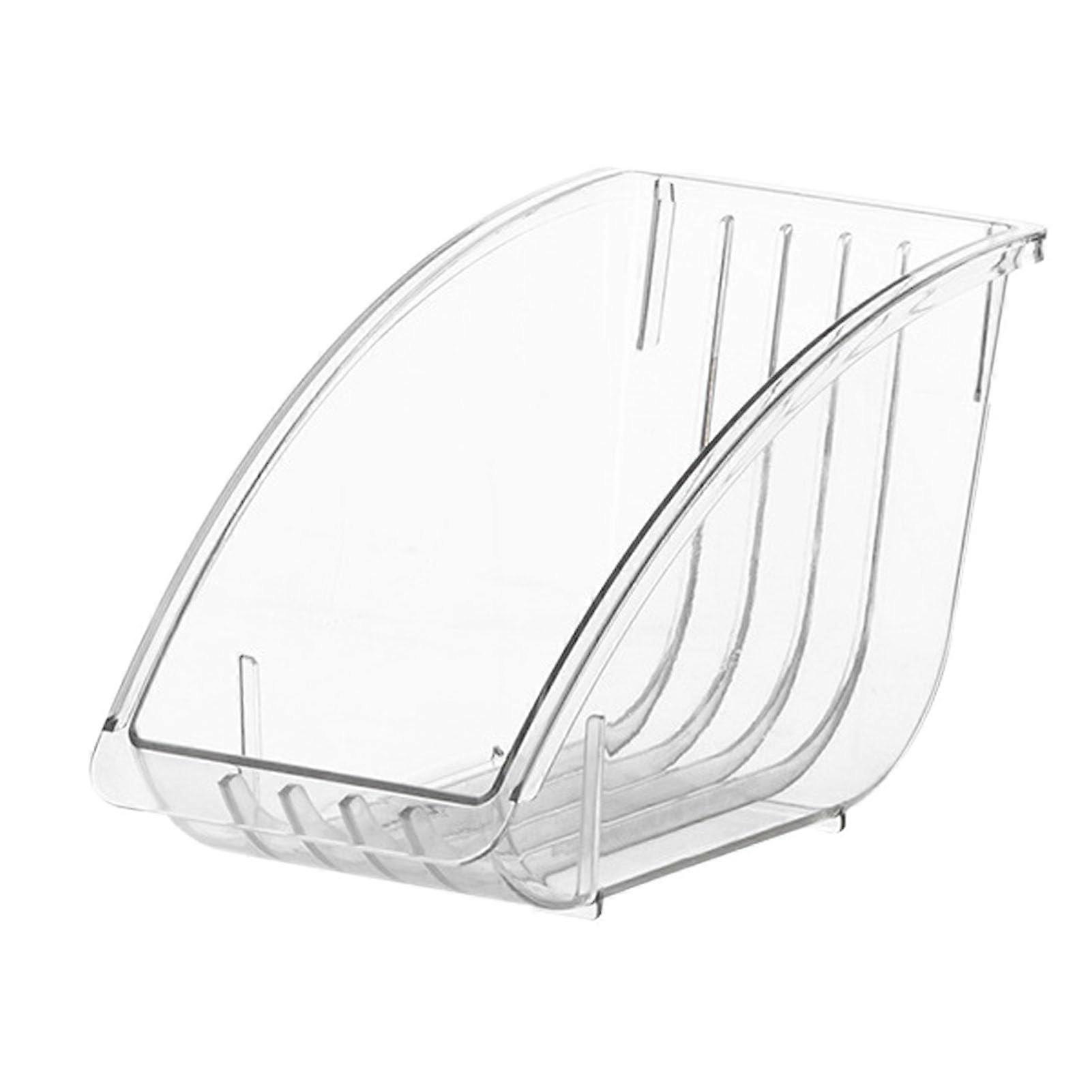 Transparent Vertical Plate Organizer for Cabinet, Plastic Dish Storage Rack for Kitchen Countertop