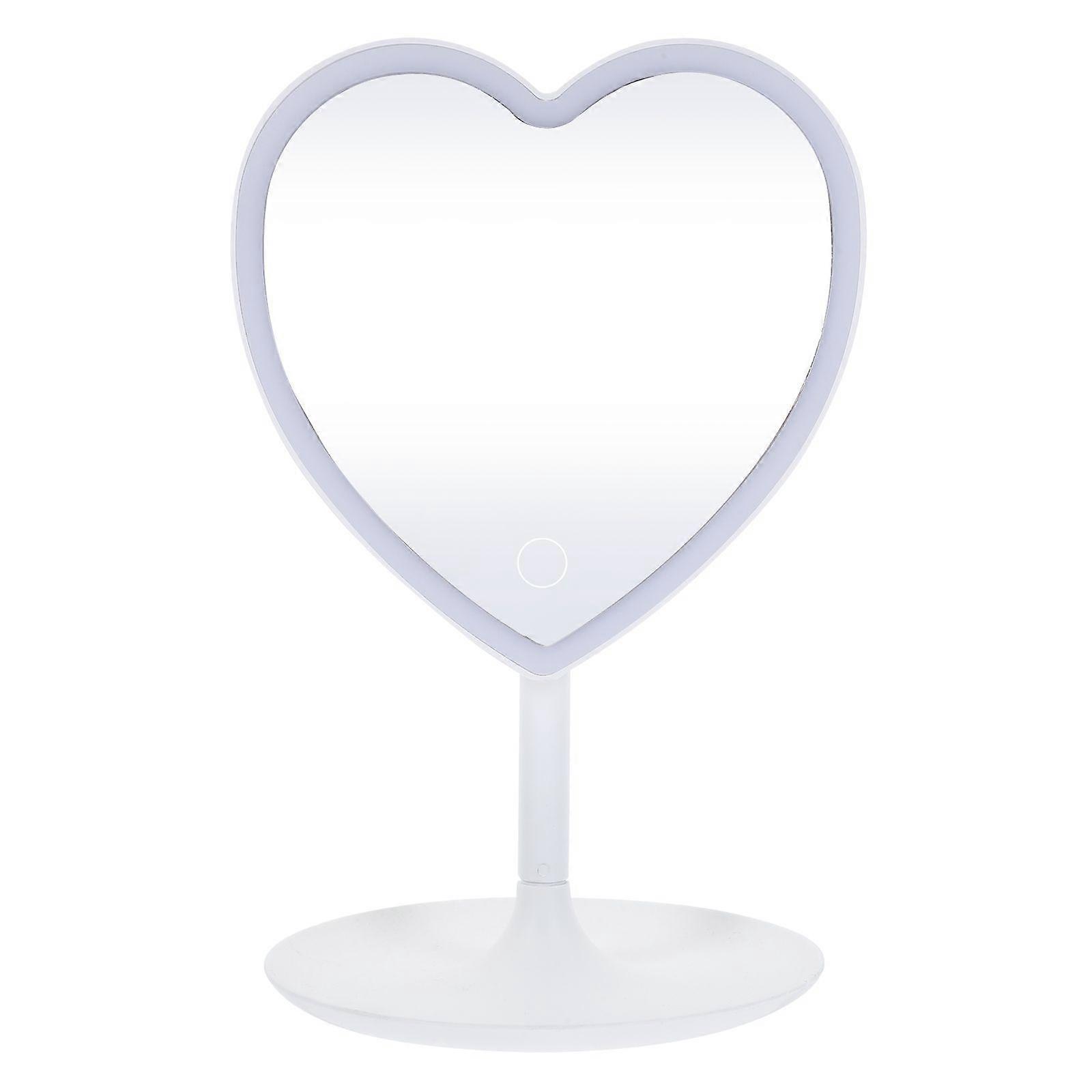 LED Lighting Makeup Mirror Heart LED Light Mirror Student Tabletop Cosmetic Mirror