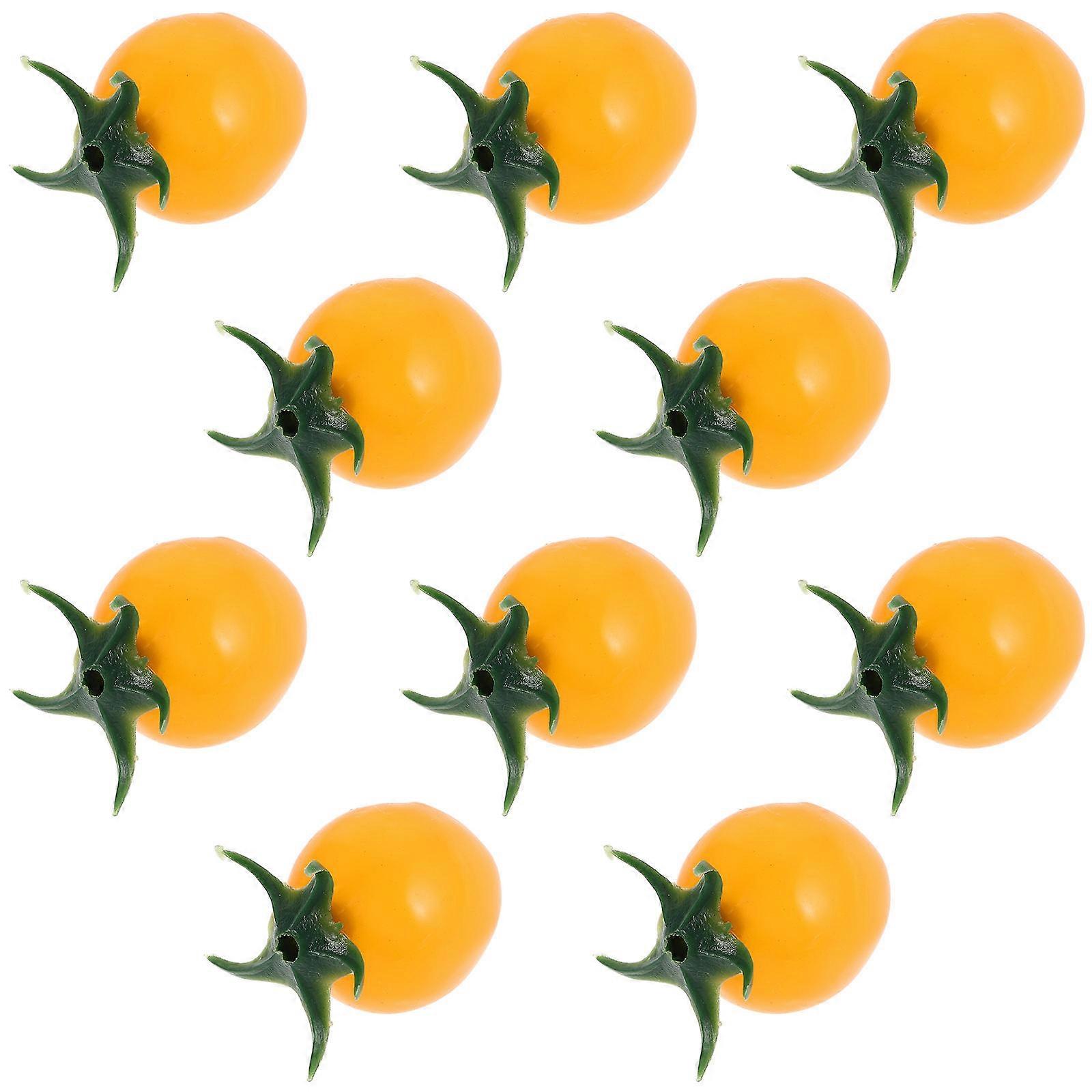 Artificial Decorative Fruit Mini Tomatoes for Home Decor 10Pcs Yellow