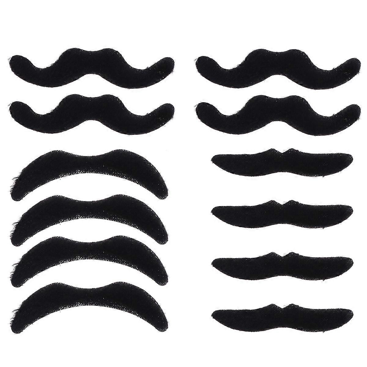 Simulation Mustaches Polyester Fiber for Cosplay and Performance 12Pcs