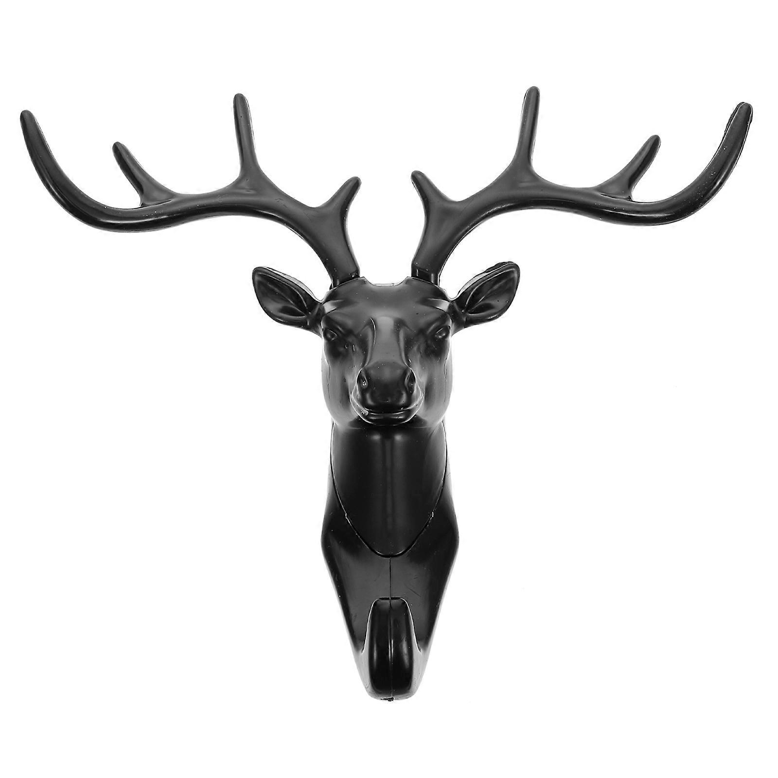 1Set Deer Head Wall Hook for Creative Household Storage Use