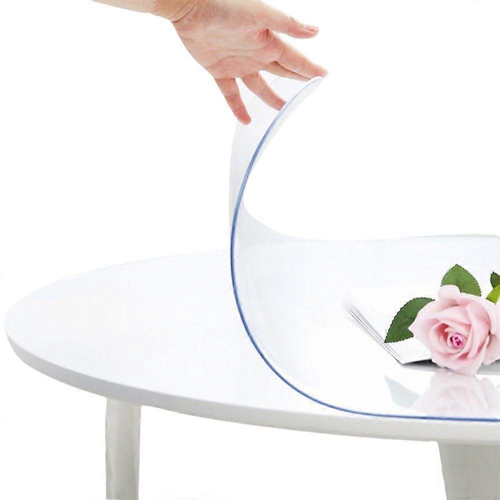 Round Clear PVC Table Protector 14 Inch Scratch and Heat Resistant Transparent Table Cover