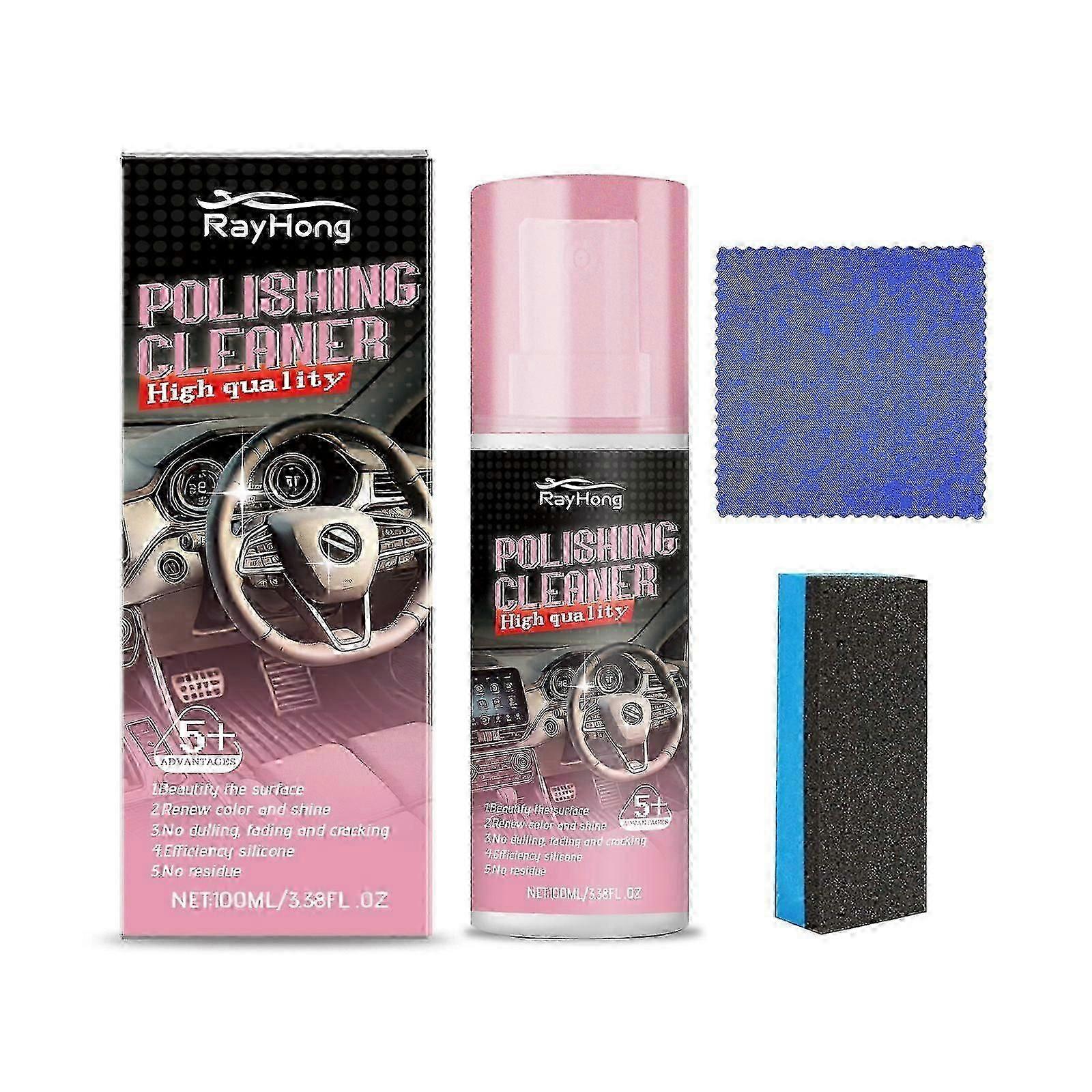 Car Interior Polish Kit - Long-Lasting Shine, Stain Removal & Easy Application