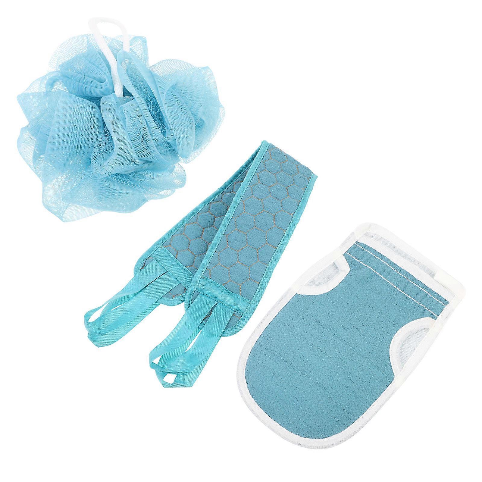 Household Scrubbing Towel Back Scrubber for Bath 2Sets Sky-Blue