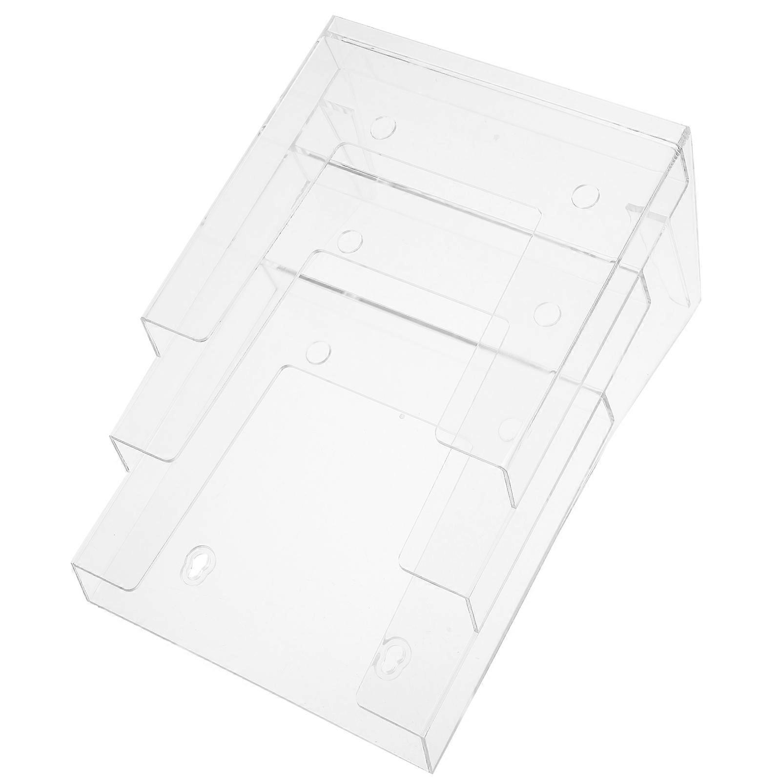 Wall Mounted Acrylic Brochure Holder for Documents 4Pcs Transparent Design