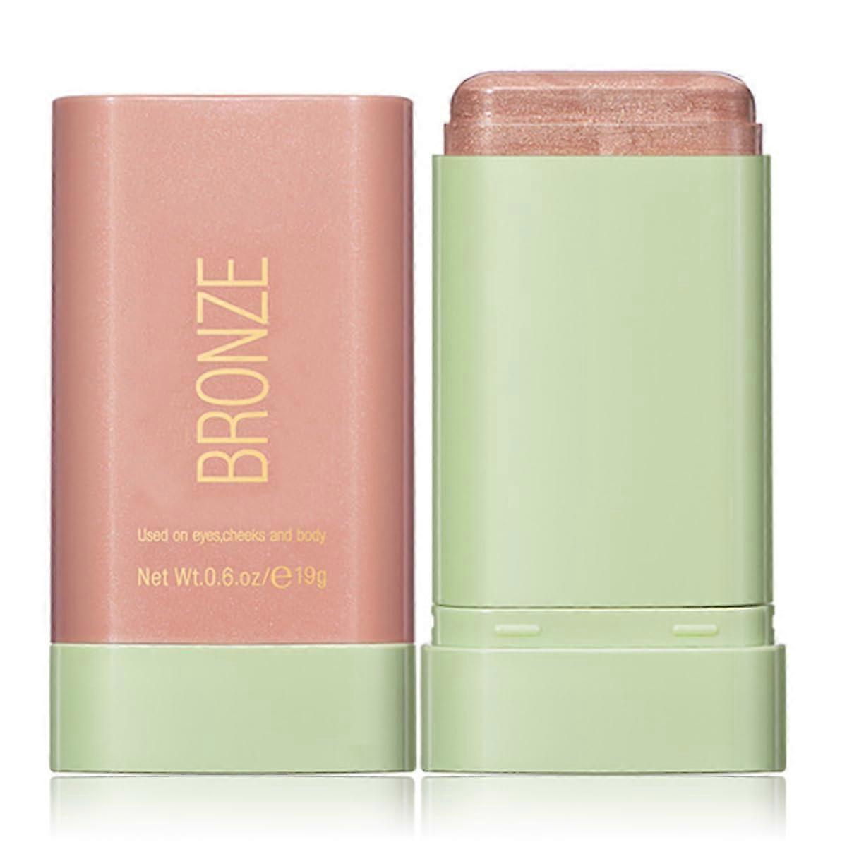 Cream Blush Stick 3in1 Waterproof LongLasting MultiUse for Cheeks Lips Eyes Soft Glow 2#