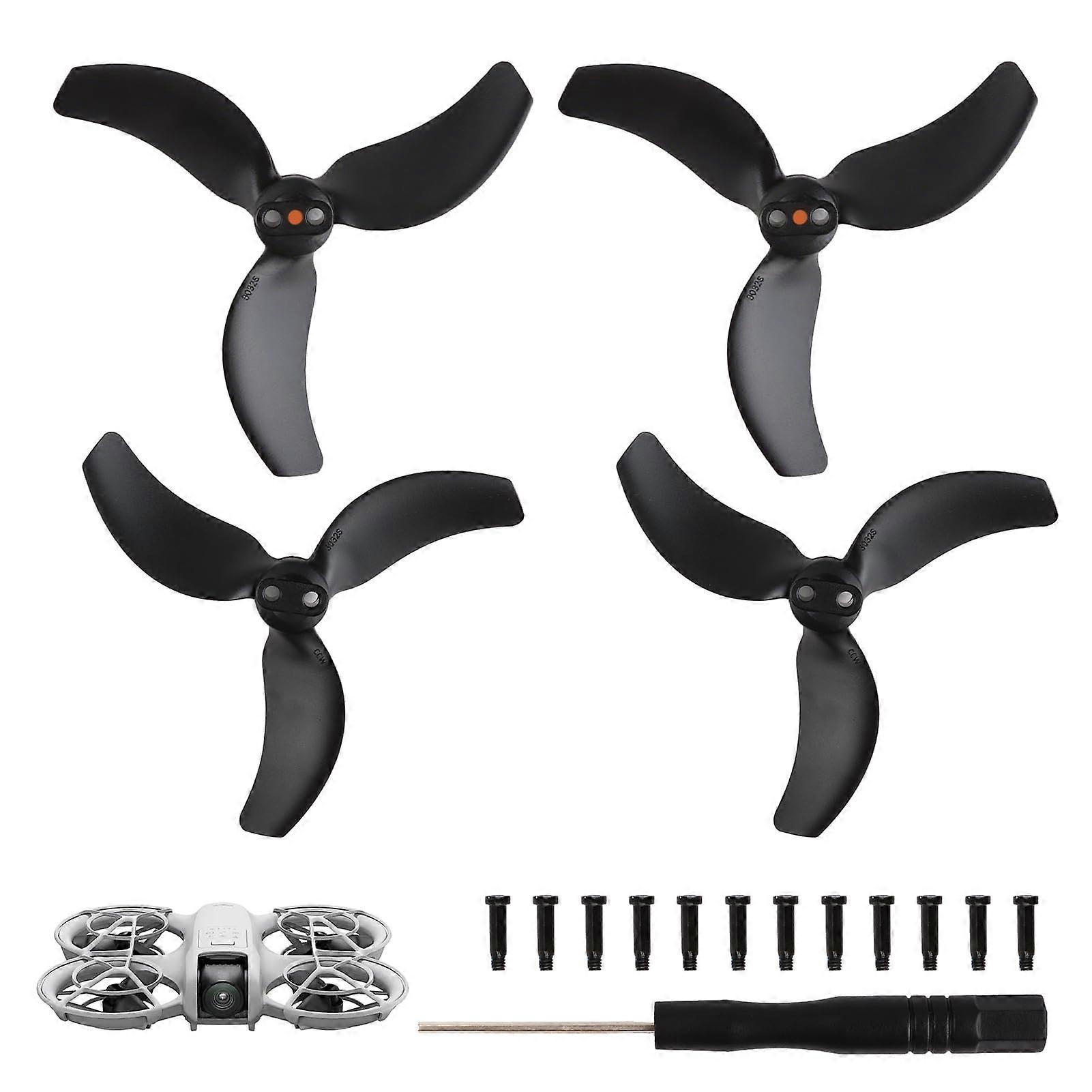 DJI Avata 2 Compatible Orange 3-Blade Drone Spare Propellers Set for Enhanced Flight Stability