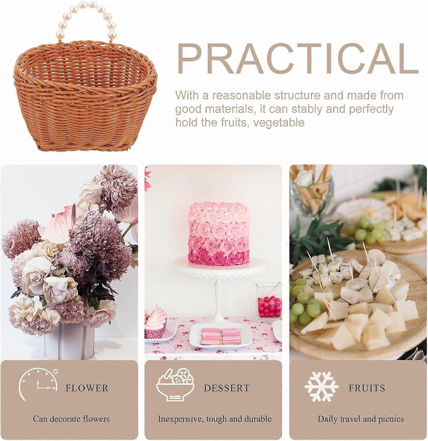 Hanging Wall Basket Wicker Storage with Handle, SpaceSaving Fruit and Vegetable Organizer for Kitchen