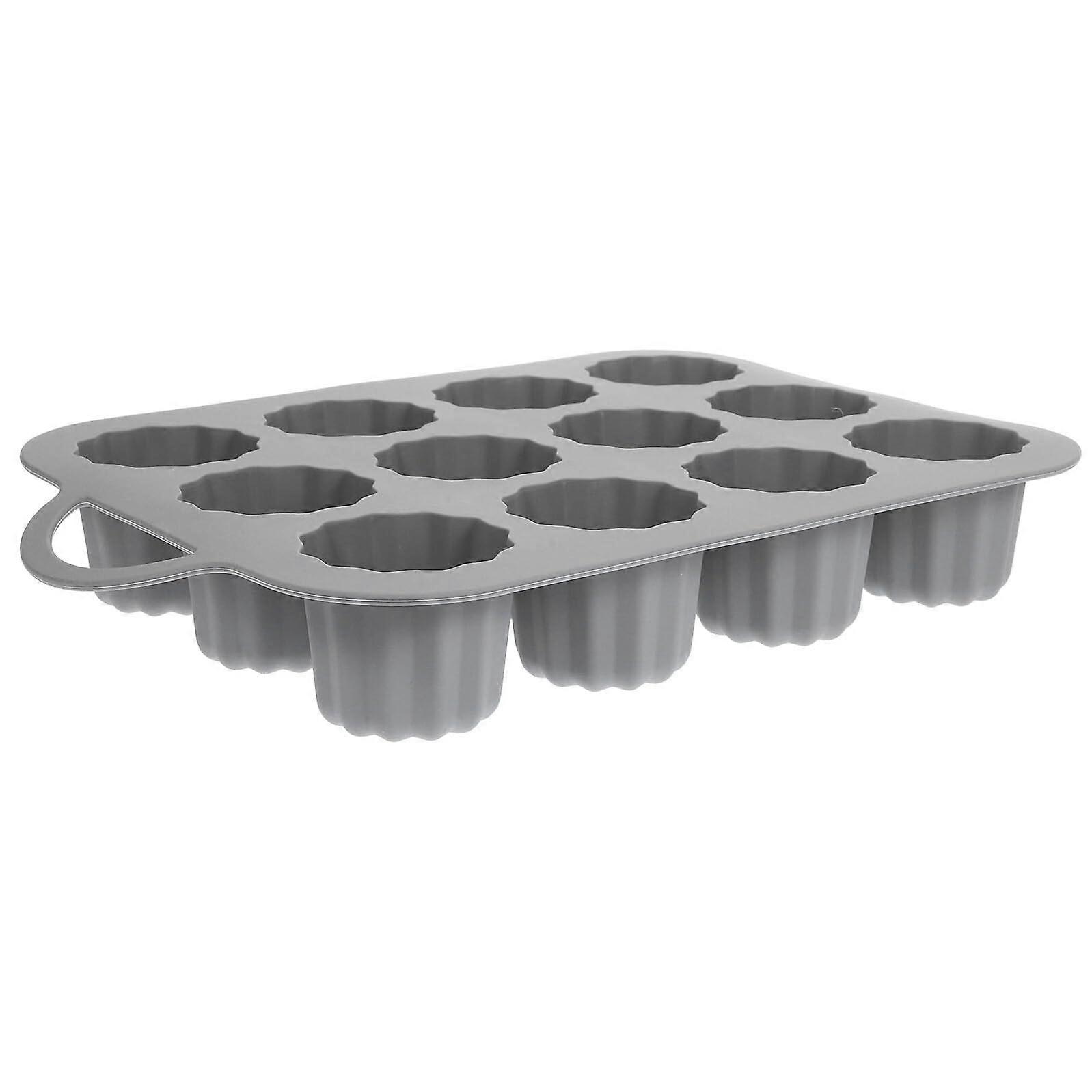 Silicone Muffin Pan Nonstick Easy Release with Elegant Lace Pattern Reusable Flexible Cupcake Tray