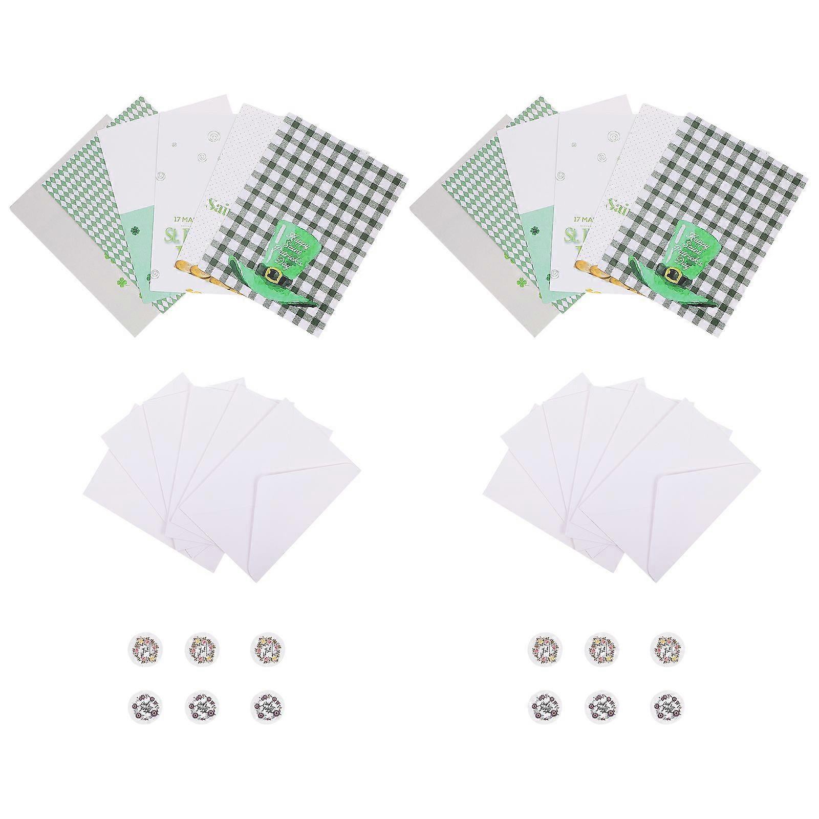 2Sets St. Patricks Day Greeting Cards Creative Gift Greeting Cards with Envelopes