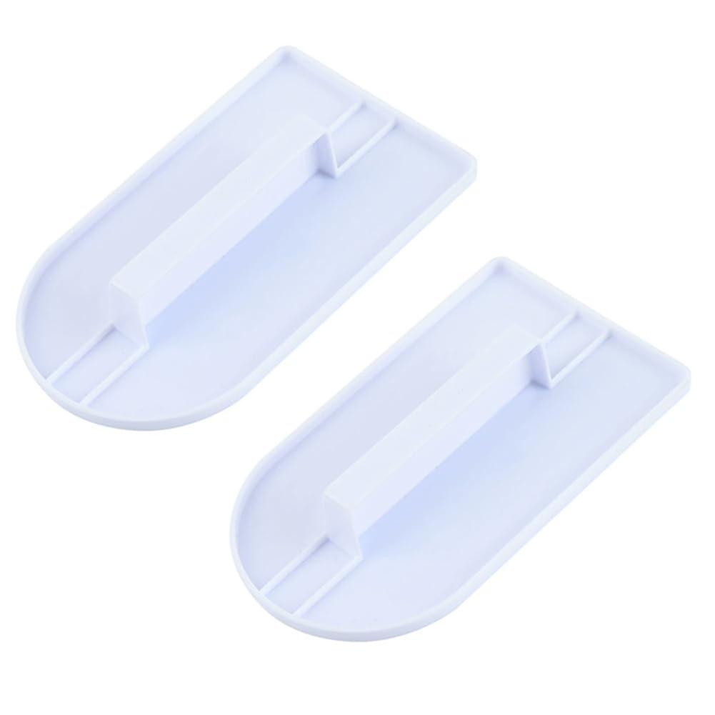 2Pcs White Plastic Fondant Smoother with Ergonomic Handle Grip for Cake Decorating and Icing
