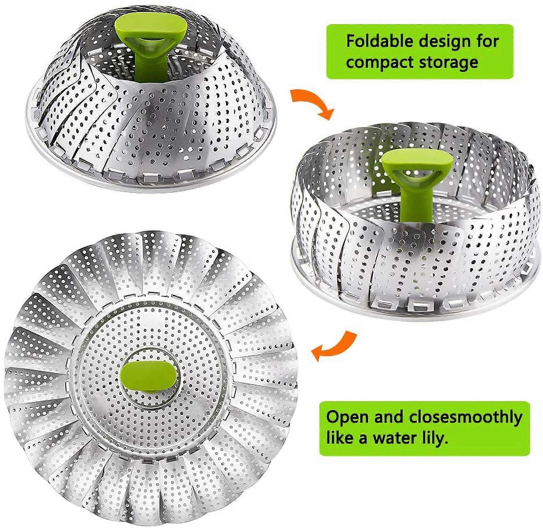 Vegetable Steamer Basket - Stainless Steel Collapsible Steamer Insert for