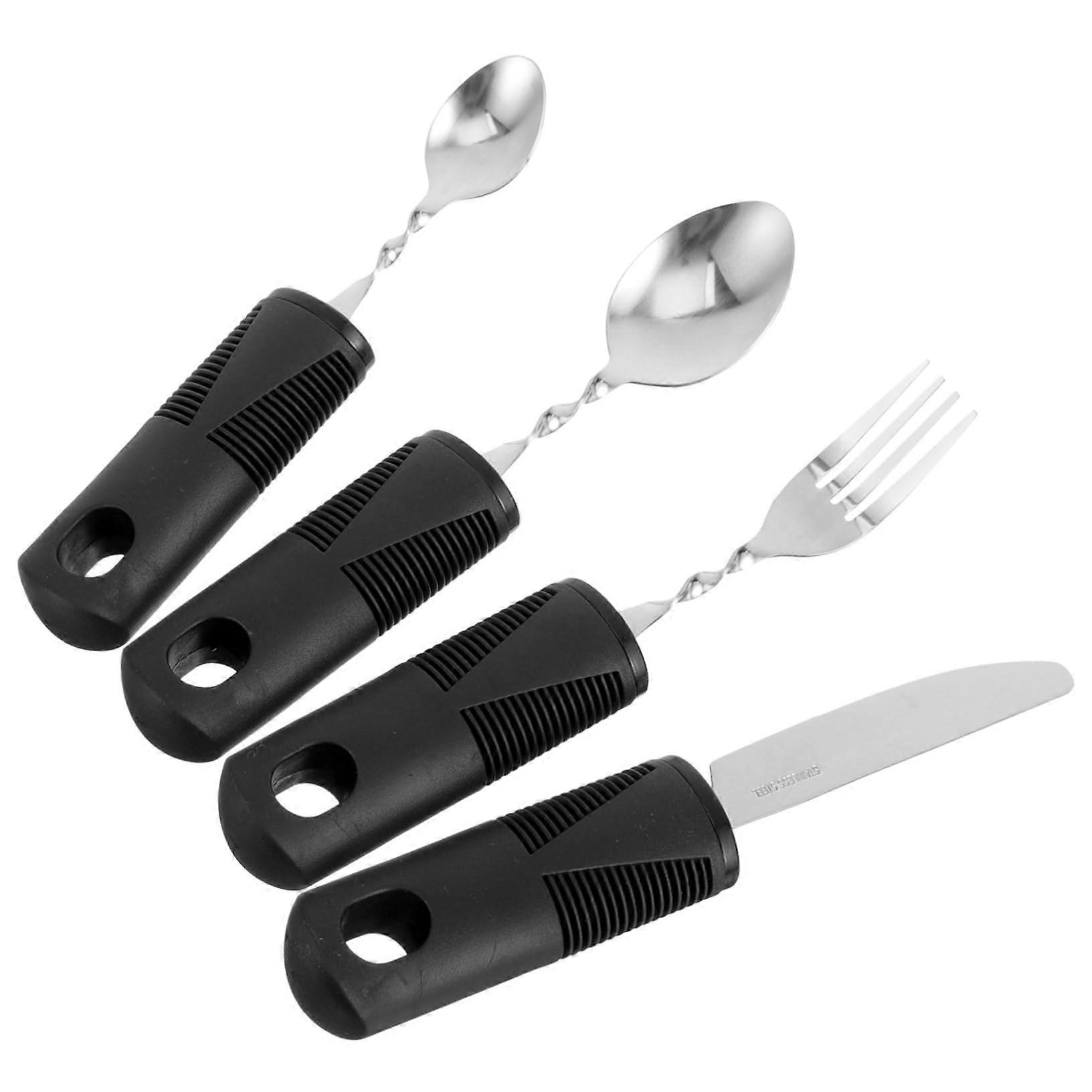 Adaptive Utensils with Adjustable Bend Angle and Weighted Handle for Elderly and Arthritis Care