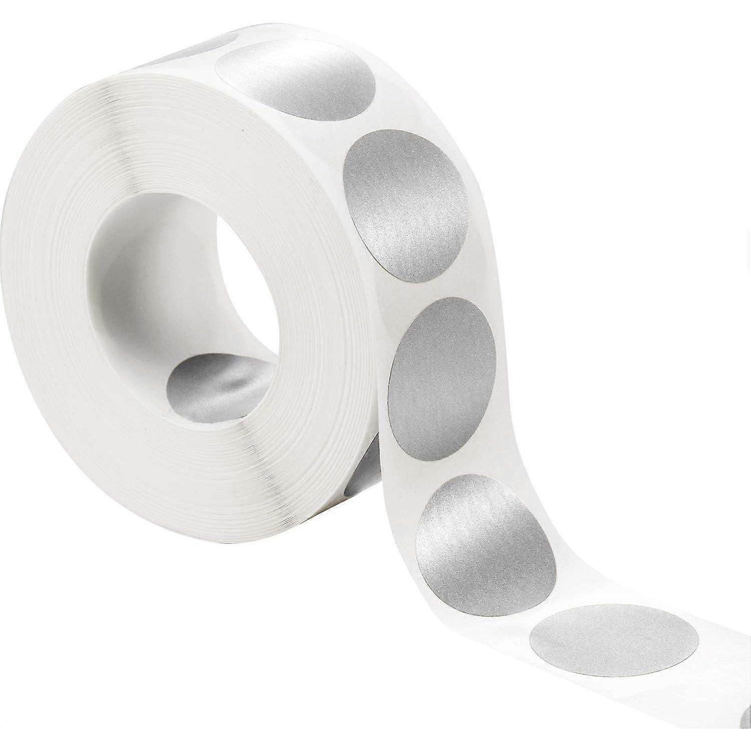 300 Round Scratch-Off Labels (Silver, 1x1 Inch Circle)