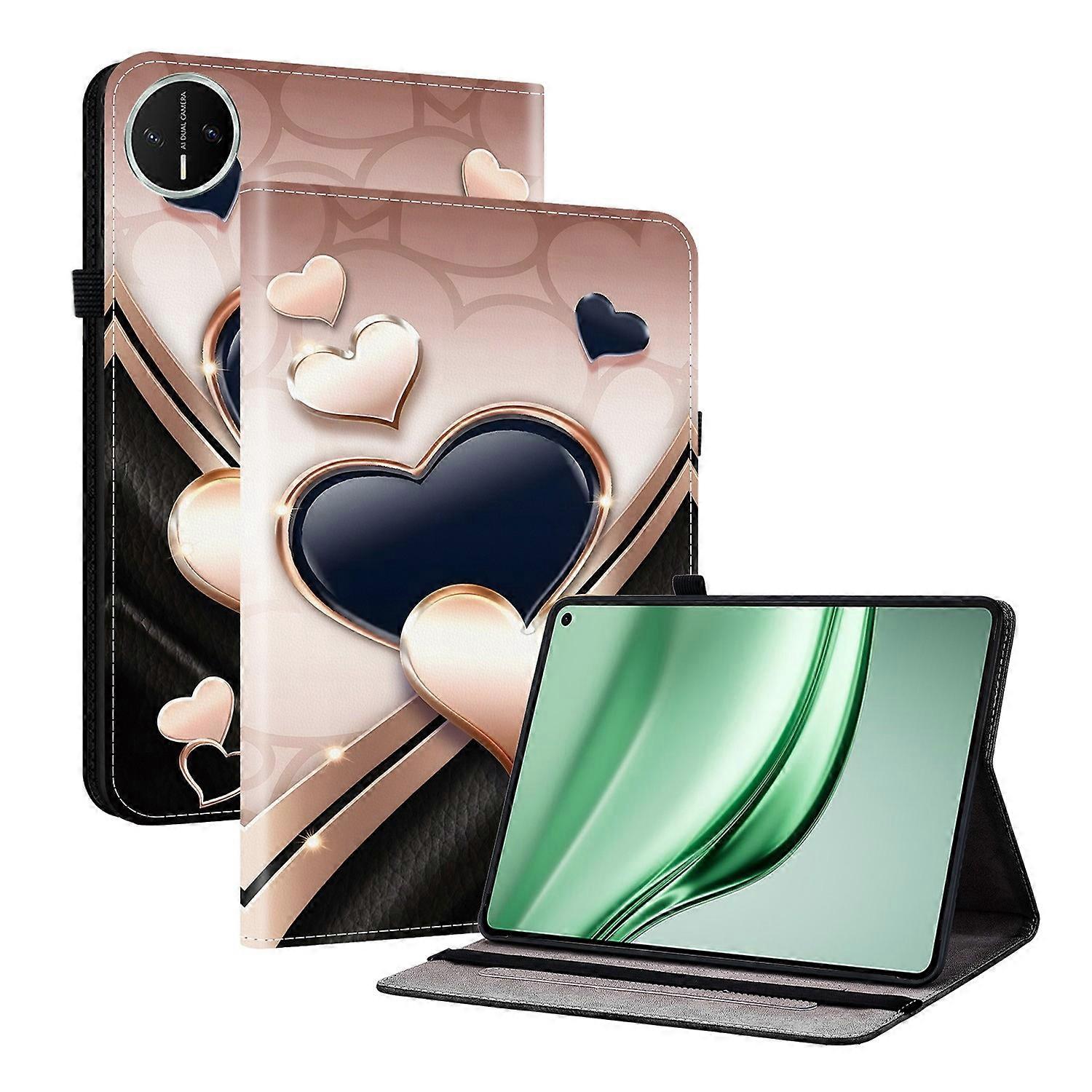 For Huawei MatePad Mini Leather Case Pattern Printed Stand Tablet Cover with Card Slots