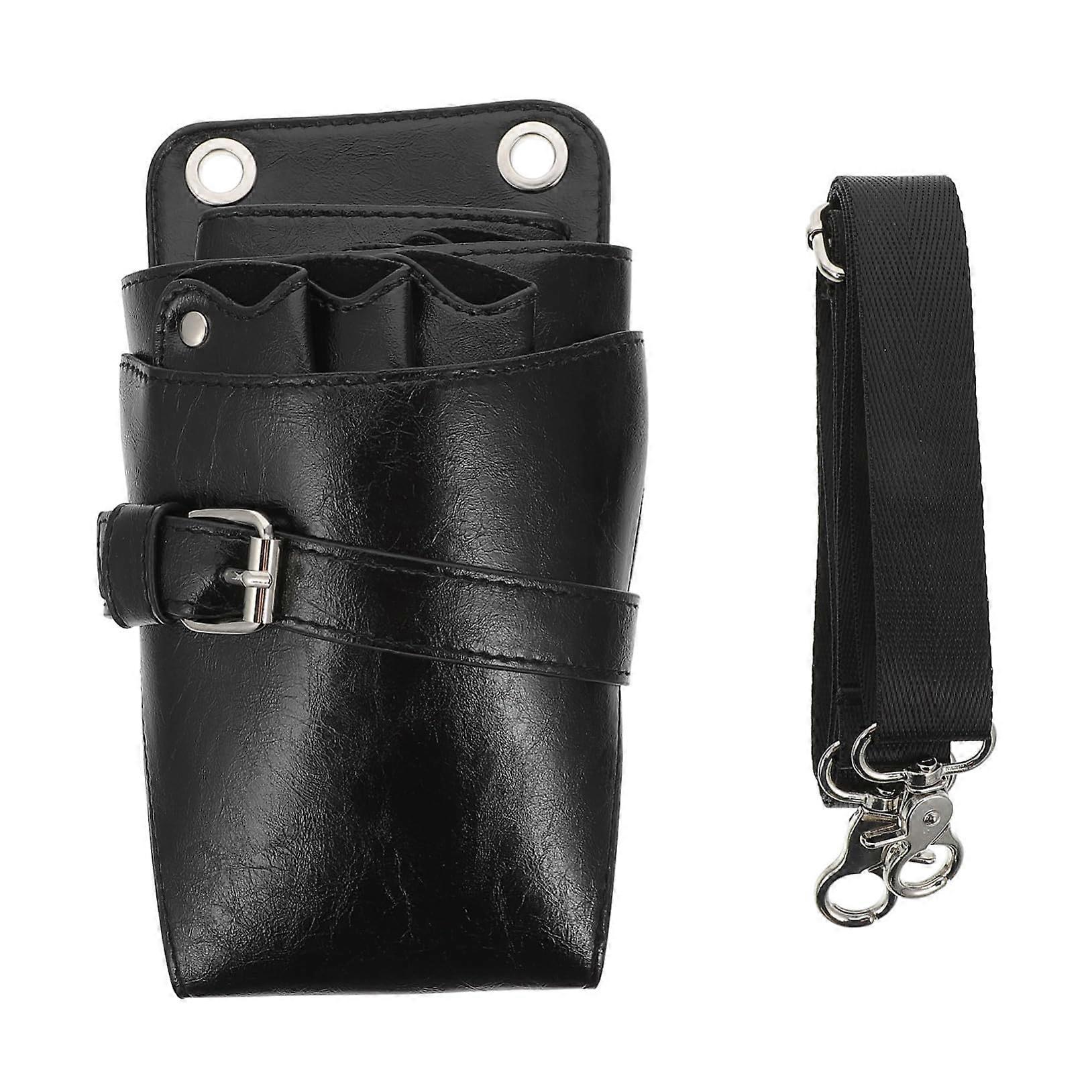 Professional Leather Hairdressing Tool Belt with Scissor Holder and MultiPocket Storage
