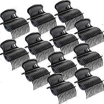 Hot Roller Clips Modelador de Cabelo Claw Clips Substituição Roller Clips para Mulheres Meninas Seção de Cabelo Styling (12 Peças, Preto) Preto -