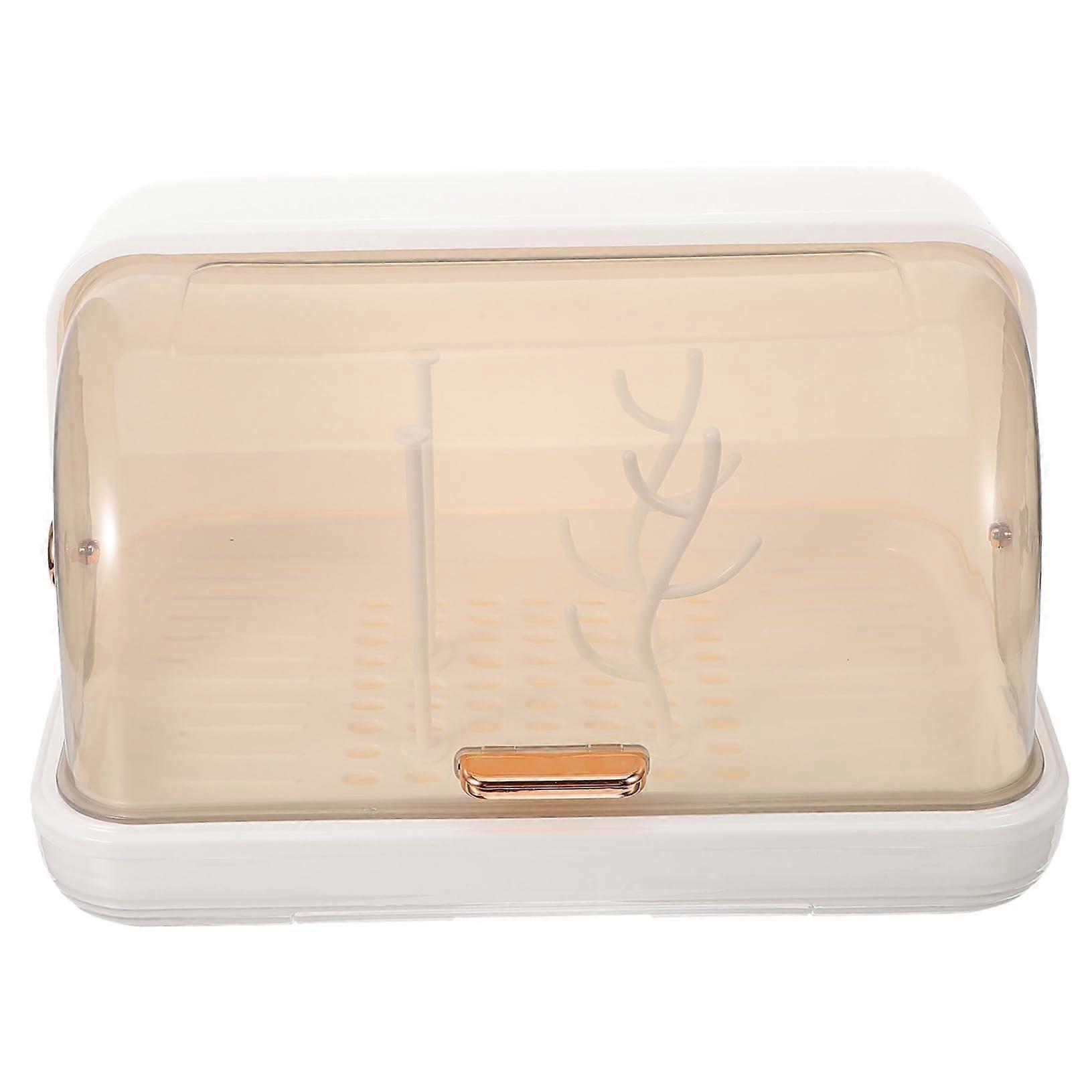 Bottle Drying Rack with Efficient Drainage, Compact Countertop Stand for Bottles and Cups, White