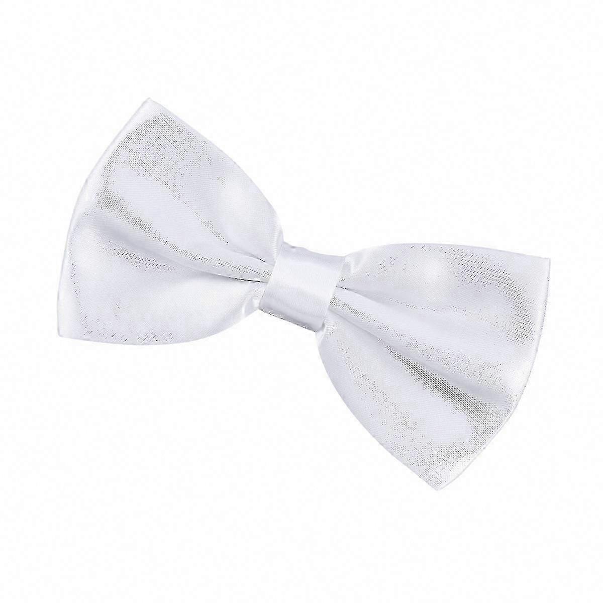 White Polyester Silk Bowtie for Men - Durable Formal Accessory, Versatile Design (1 Set)