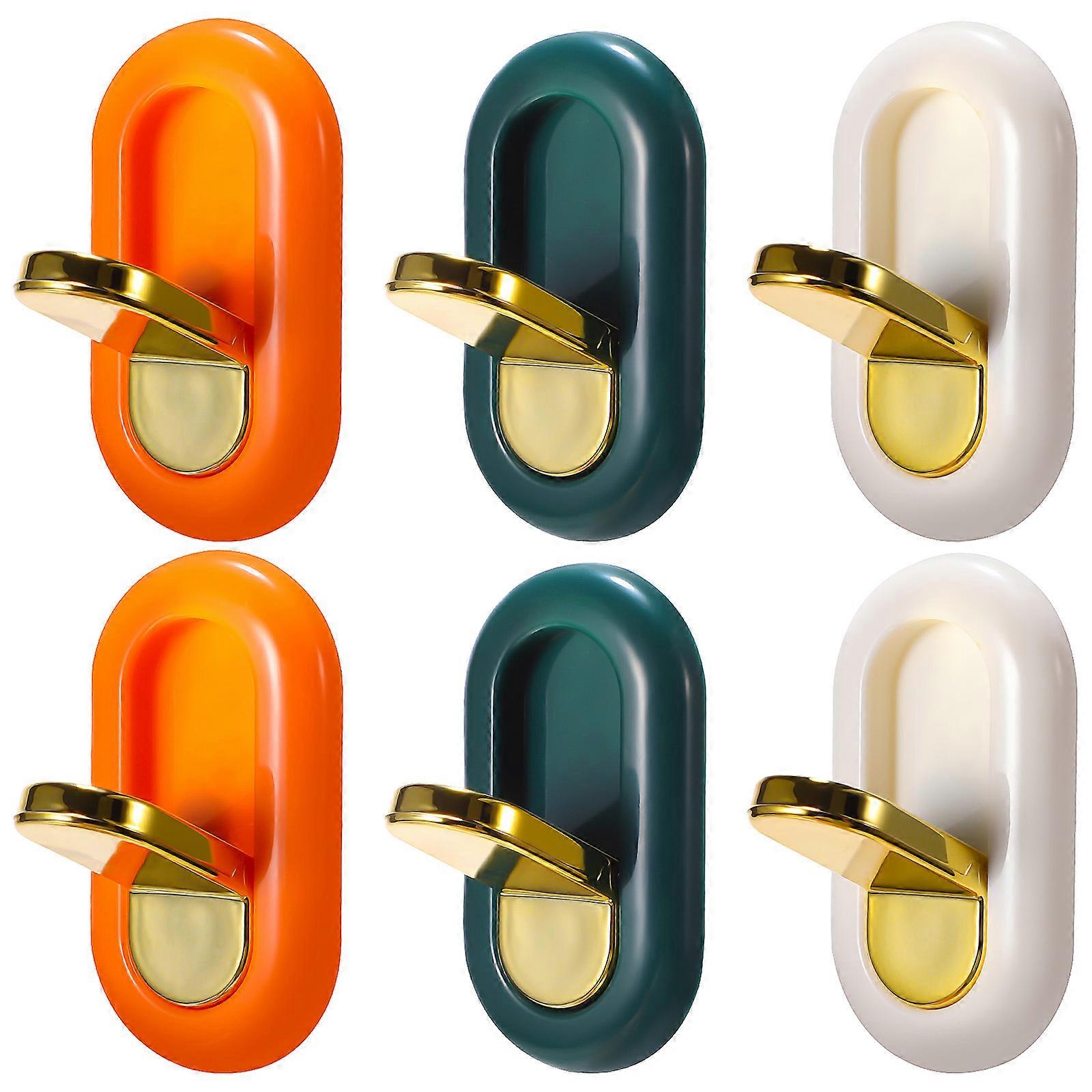 Folding Wall Hooks Self Adhesive Hooks for Hanging 12Pcs ABS Material